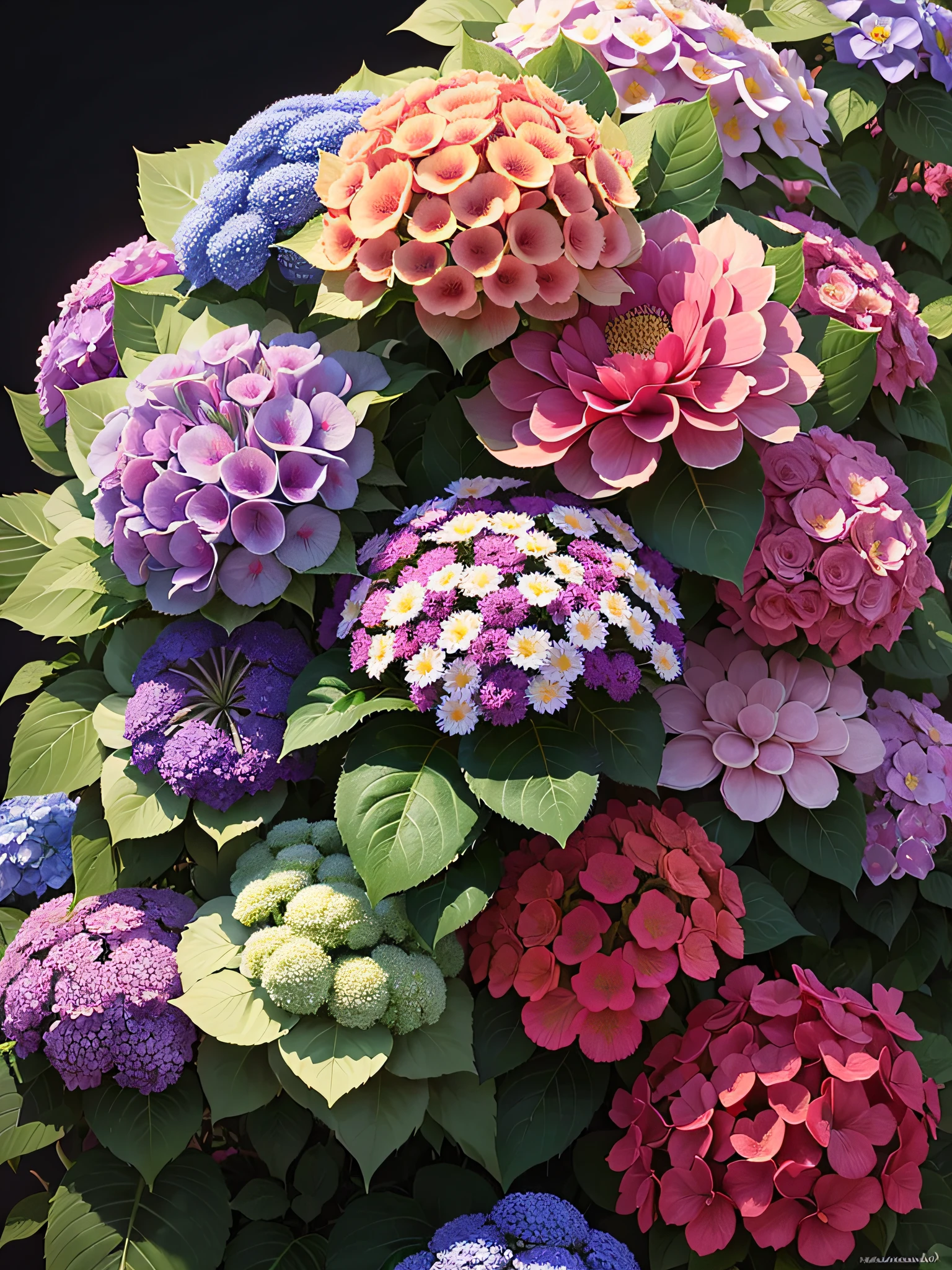 "((Multicolored + vibrant) * 1.3) kaleidoscope vision * 1.1, (Hydrangea + flowers) * 1.2), realistic masterpiece of ultra-definition, unparalleled high resolution, perfection in quality. --en"