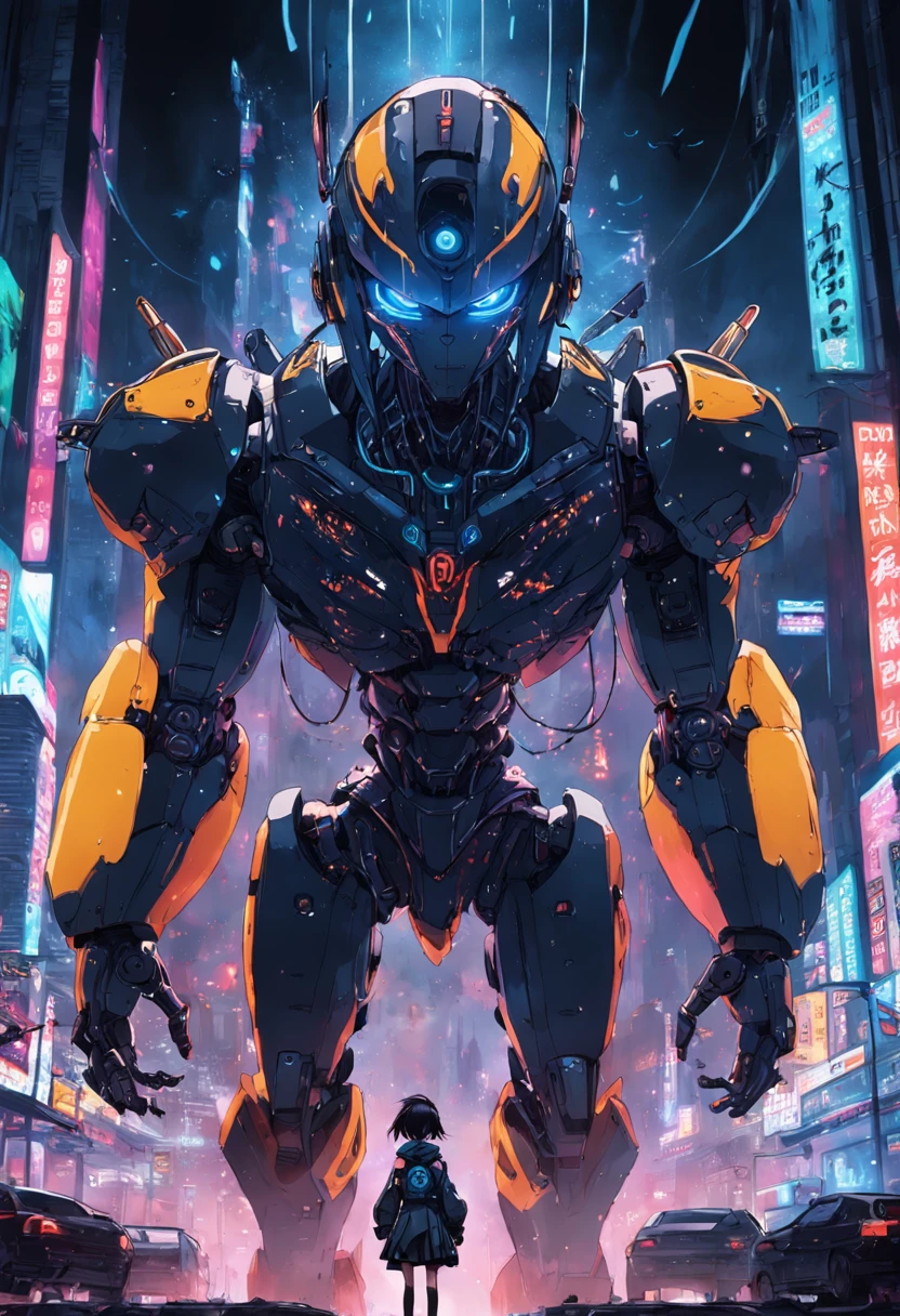 robot, world domination, background black, 4k full hd, cyberpunk