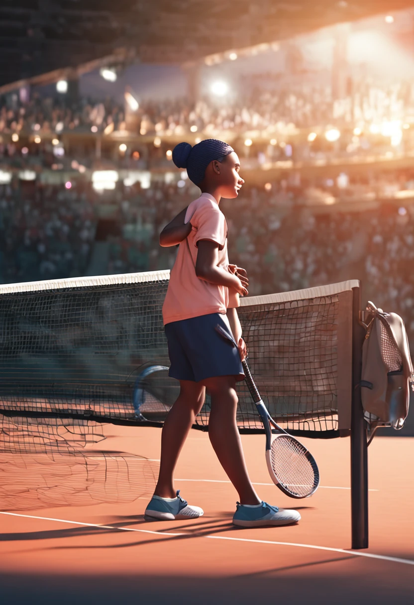 crie uma imagem em desenho animado de uma raquete de tenis