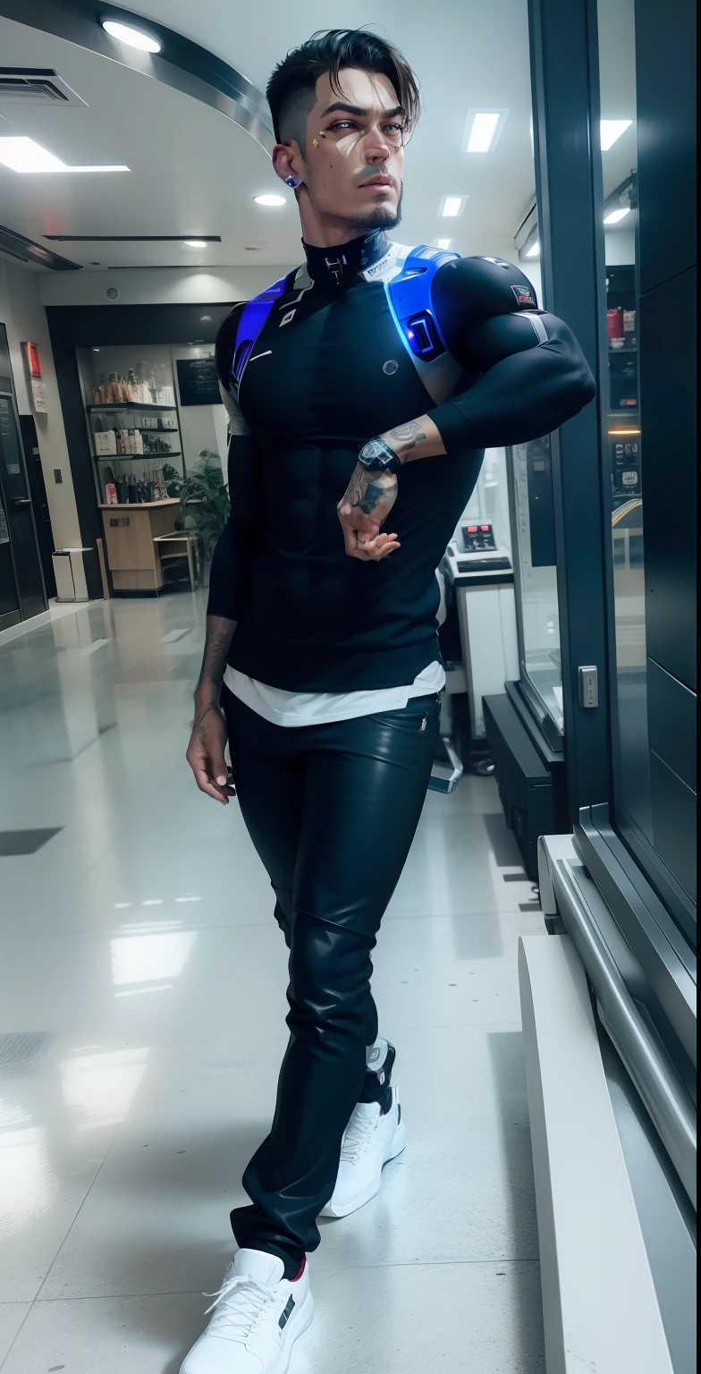 Make cyborg handsome looking photo