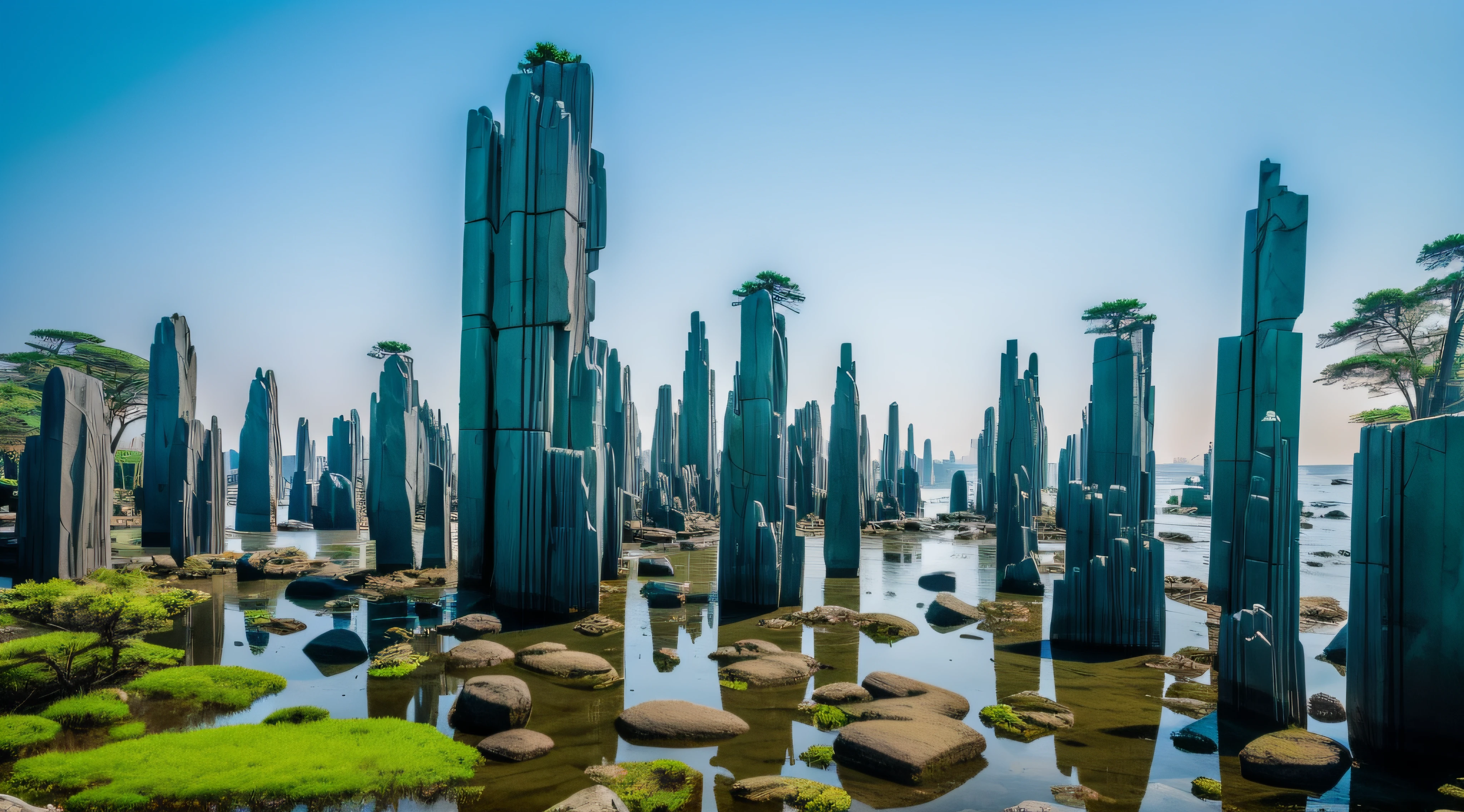 Towering stone sea forest,wonderland,Tourist attractions,Ultra-clear details,Magnificent stone forest natural landscape