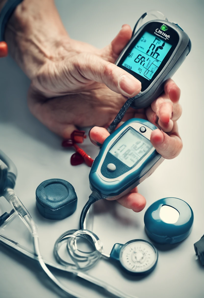 white backgrounid,Blood glucose meter, mano,, Medical photography,product introduction photos, full - length view,Medical equipment, High-res, high - res, closeup of hands, Handheld, close up photograph, A high resolution