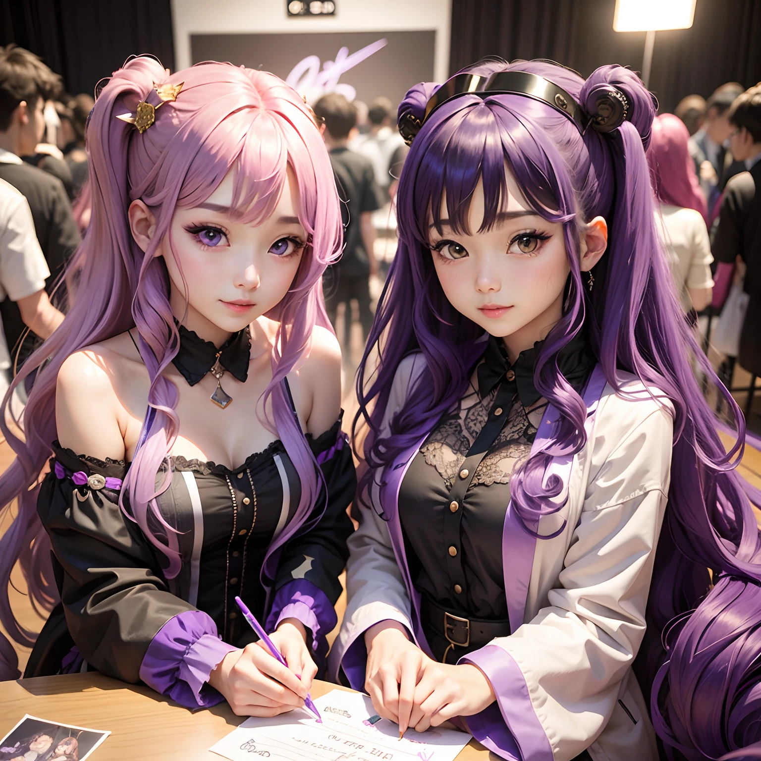 Idol autograph session、Purple long-haired idol --auto