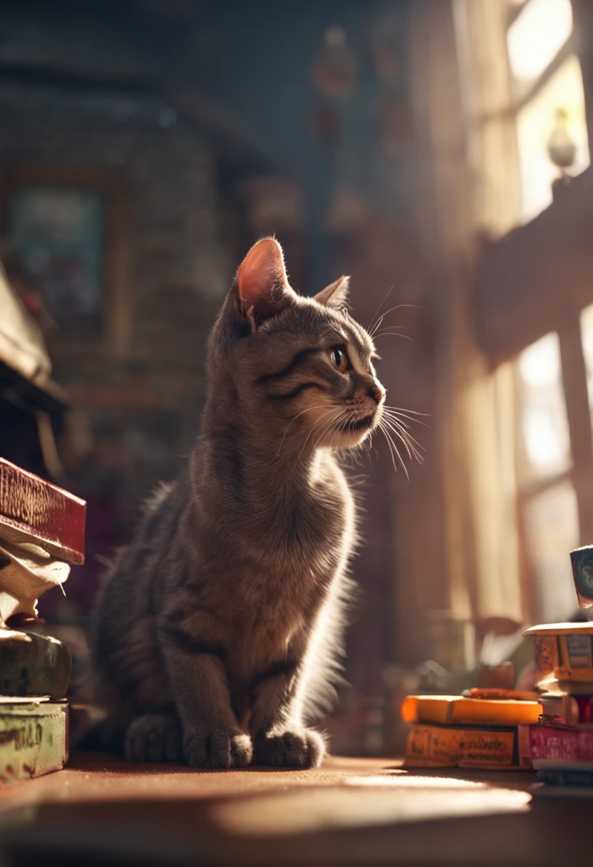 um gato curioso