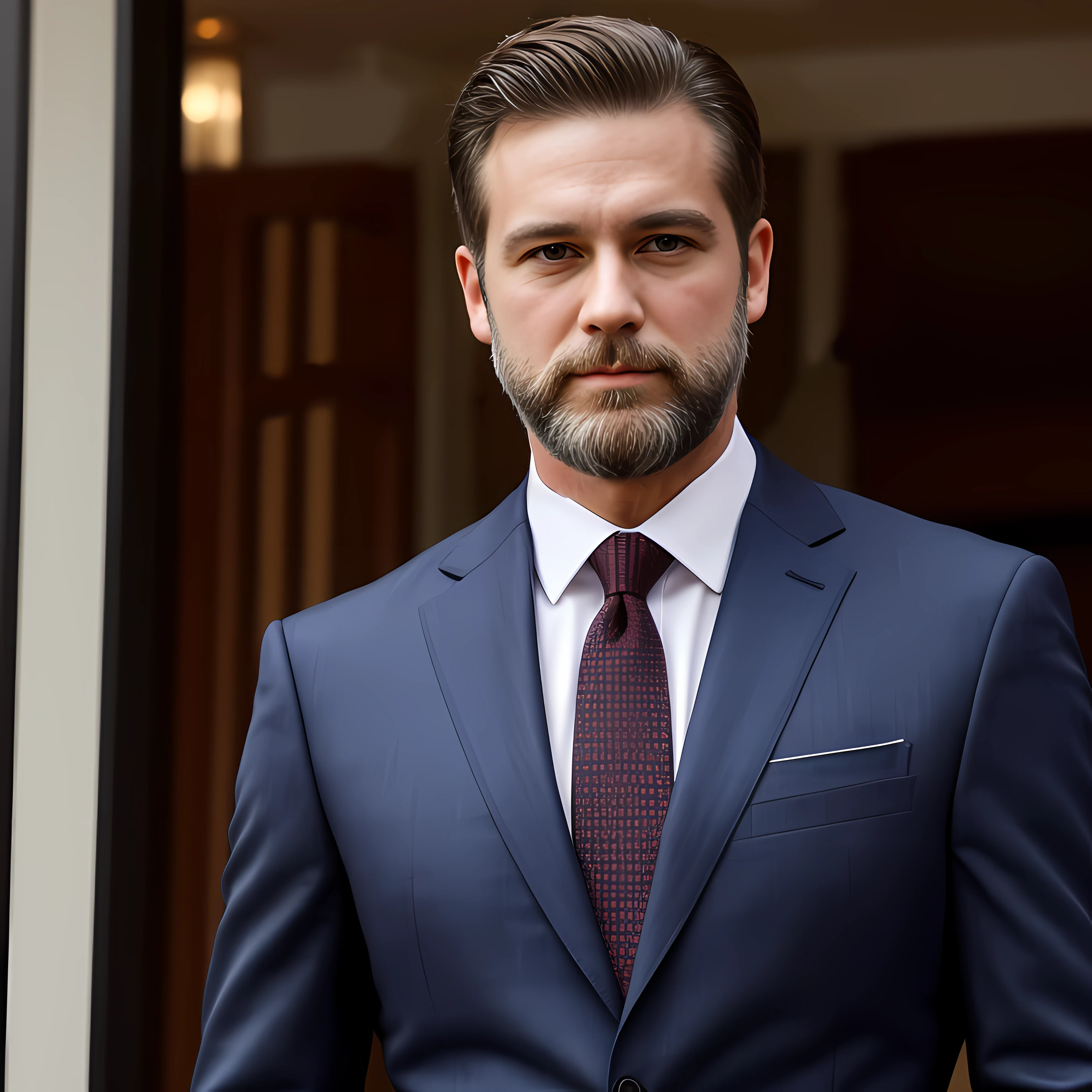 Uncle Beard,The beard is slightly white,White sideburns