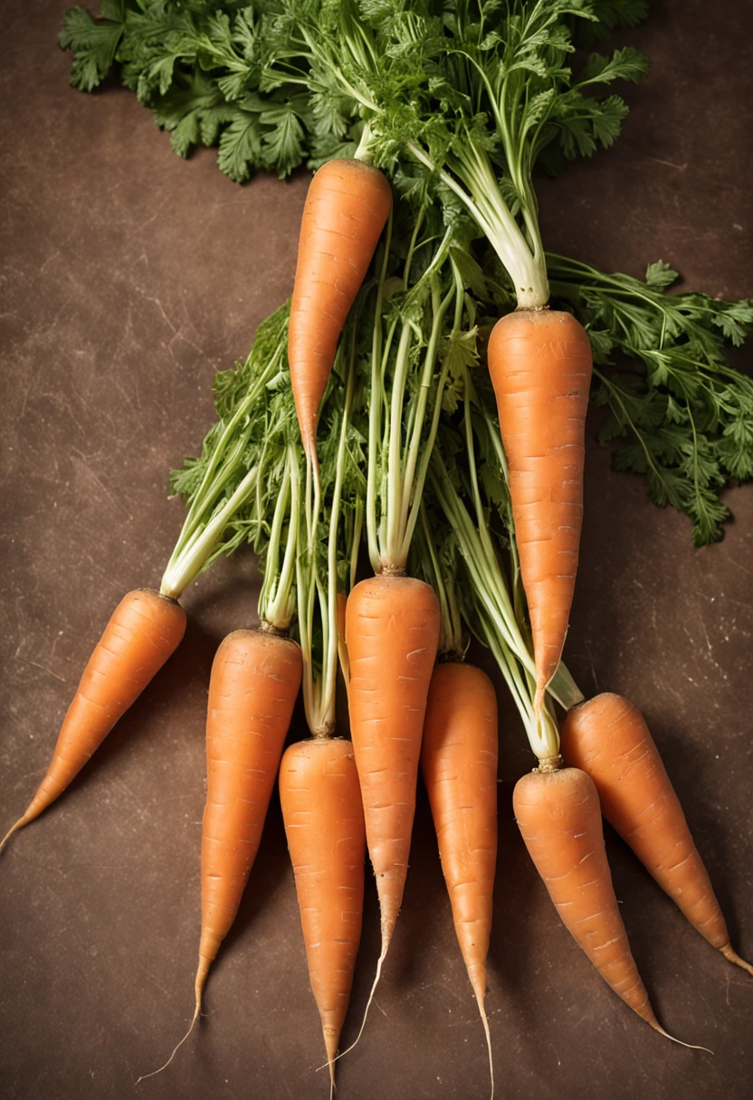 Carrots with 1 true leaf, Bright white background, No people
