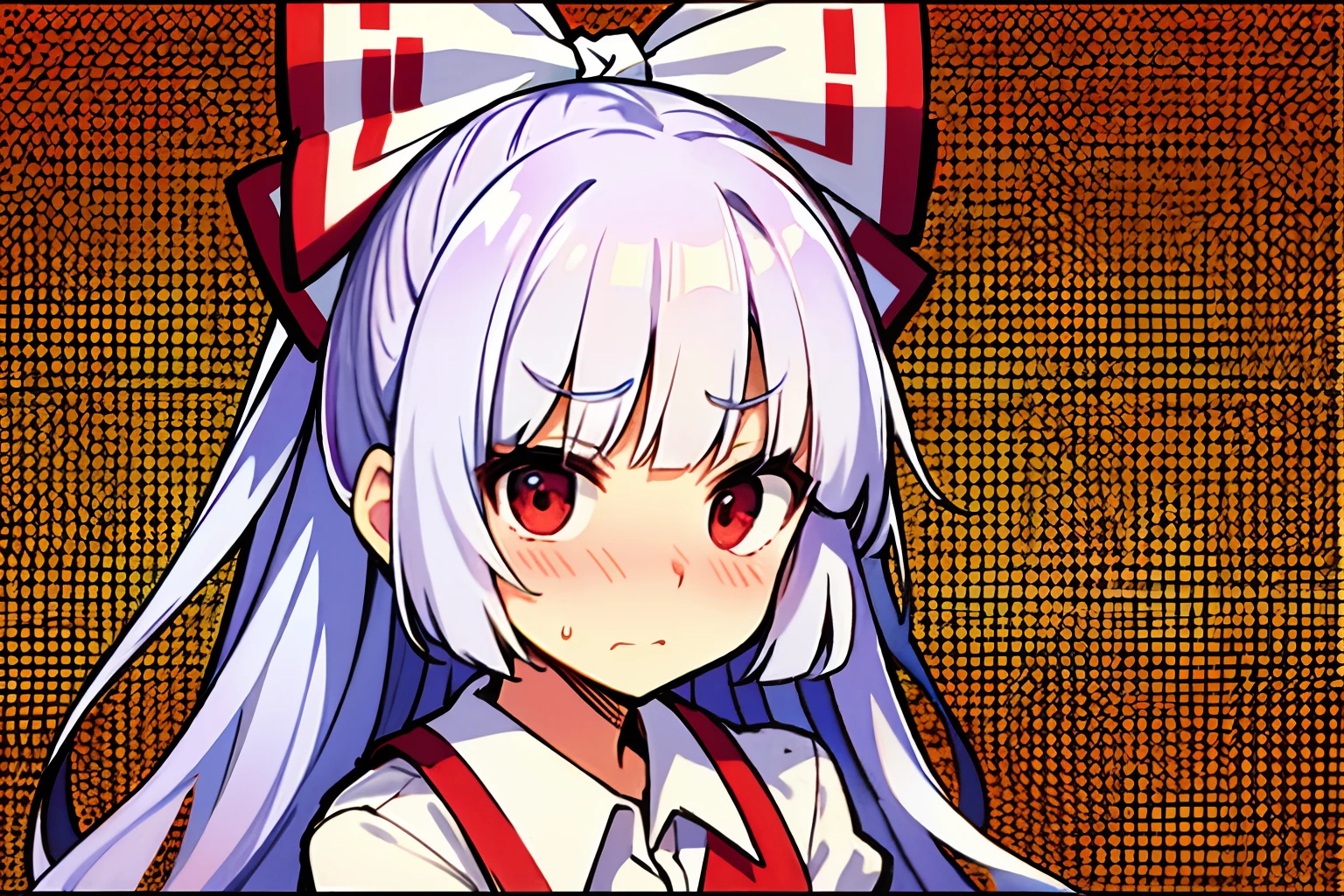 hujiwara no mokou、embarrassed from、White hair