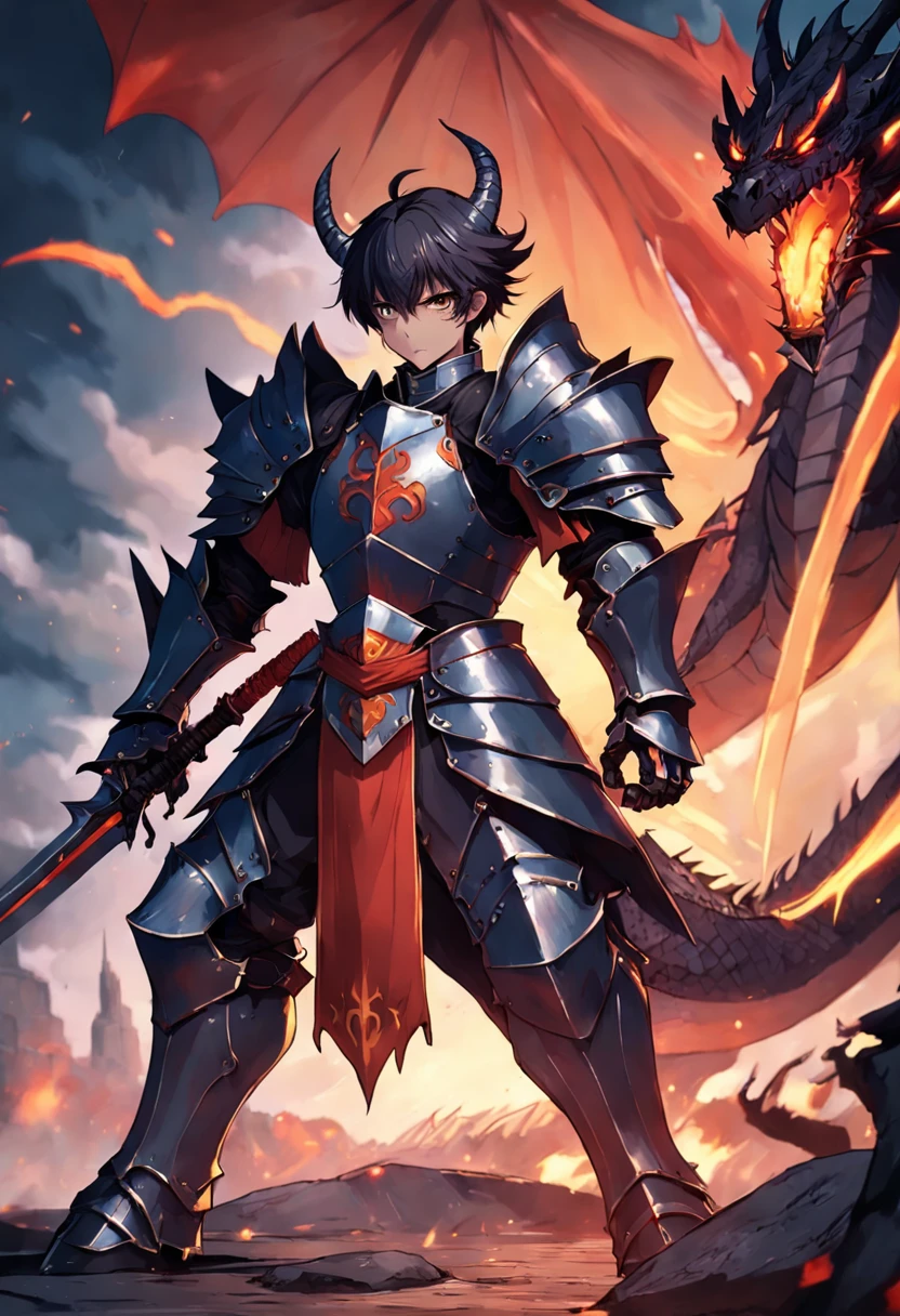 Dragon Knight from the game Muonline, furious after the battle.