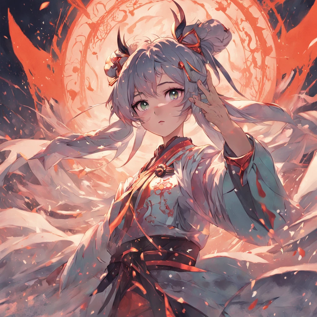 A closeup of a woman,Bow and bow in hand, G Liulian art style, 2. 5 D CGI anime fantasy artwork, heise jinyao, Inspired by Huang Shen, Elden Law Ring characters, Splash Art, astri lohne, full art, Inspired by Shen Zhou, Silas, by Yang J