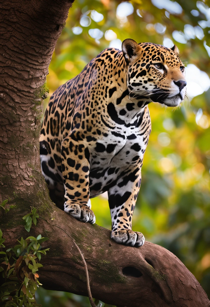 Jaguar on top of a tree