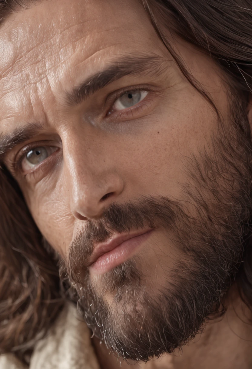 "Jesus, rosto, olhos detalhados, masculino, expressivo, perfil, carismatic."