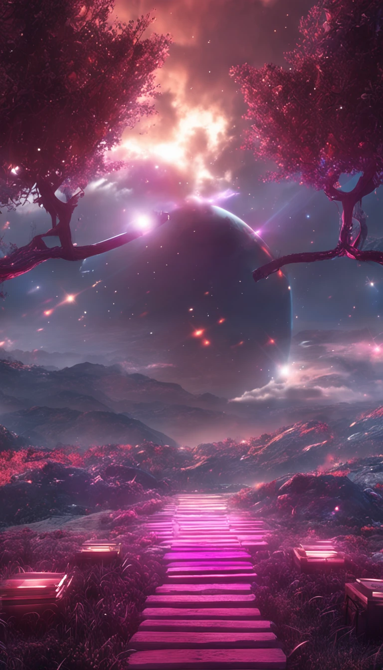 starrysky,gorgeous,extreme light,Dreamy realism