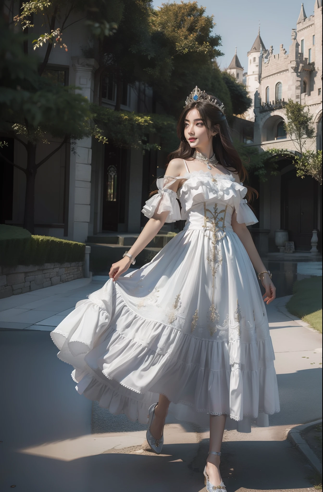 a beauty girl、extremely detailed eye and face、beatiful detailed eyes、Elegant smile