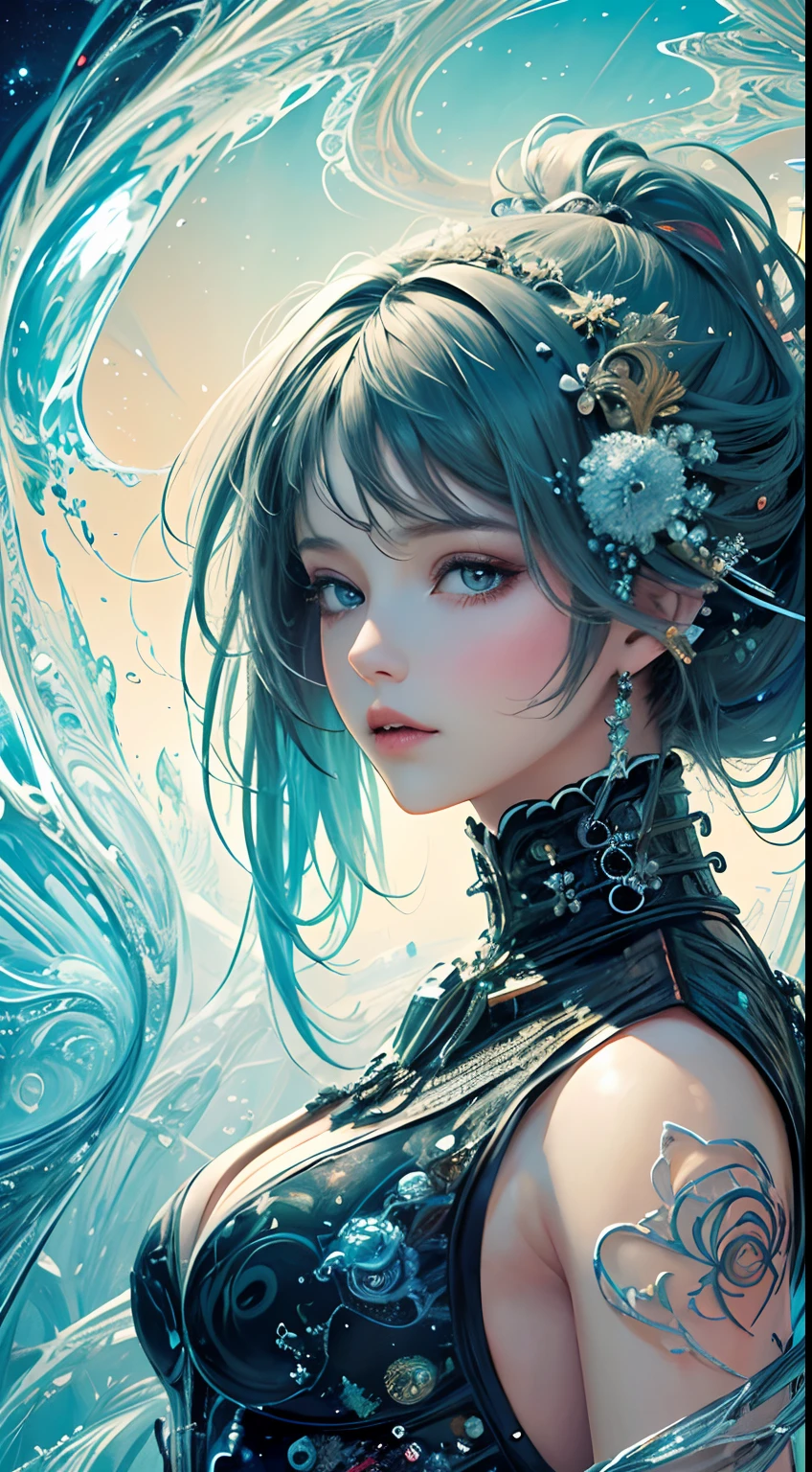 (masterpiece, top quality, best quality, official art, beautiful and aesthetic:1.2), (1girl), extreme detailed,(fractal art:1.3),colorful,highest detailed