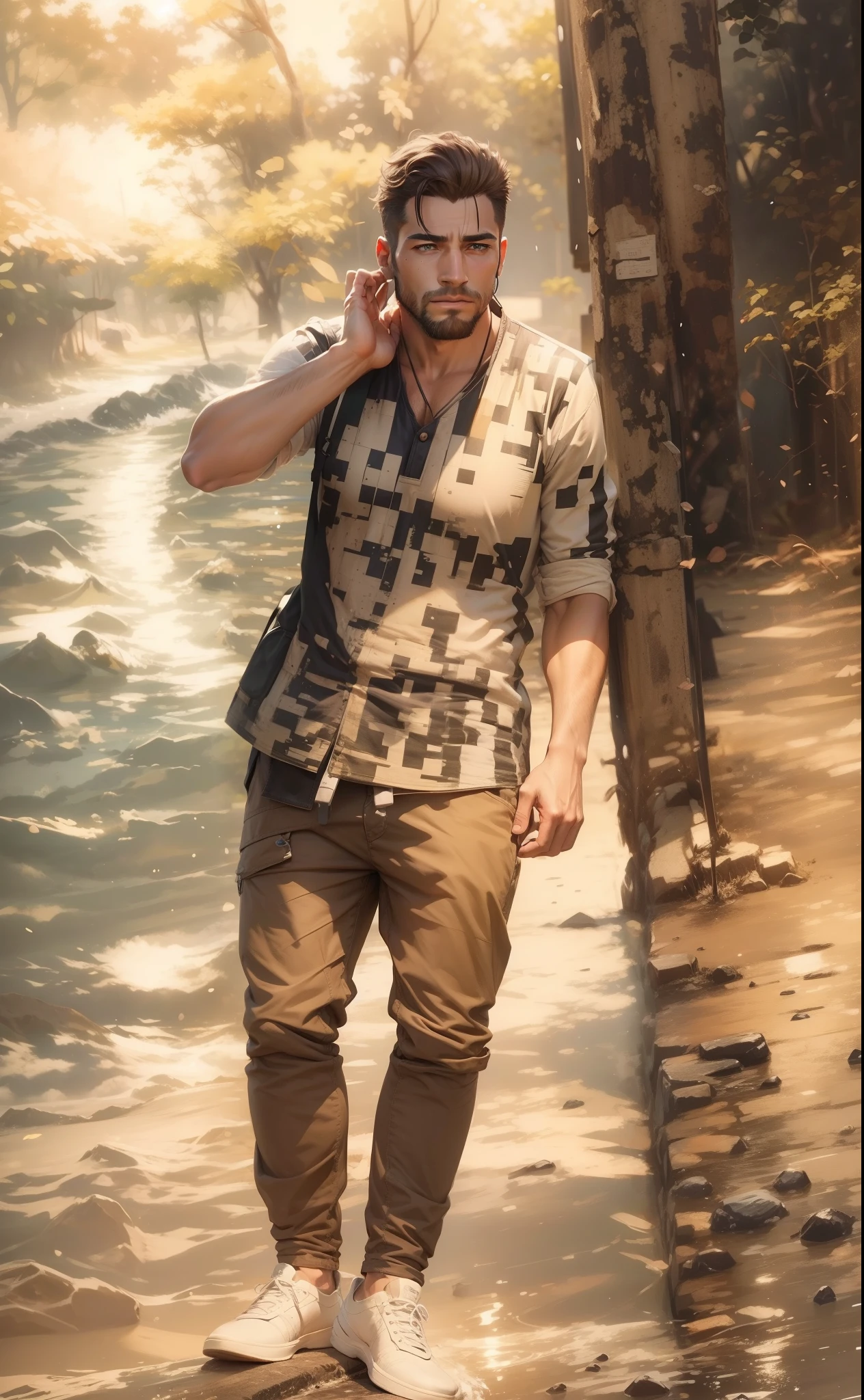 Realistic face animated male