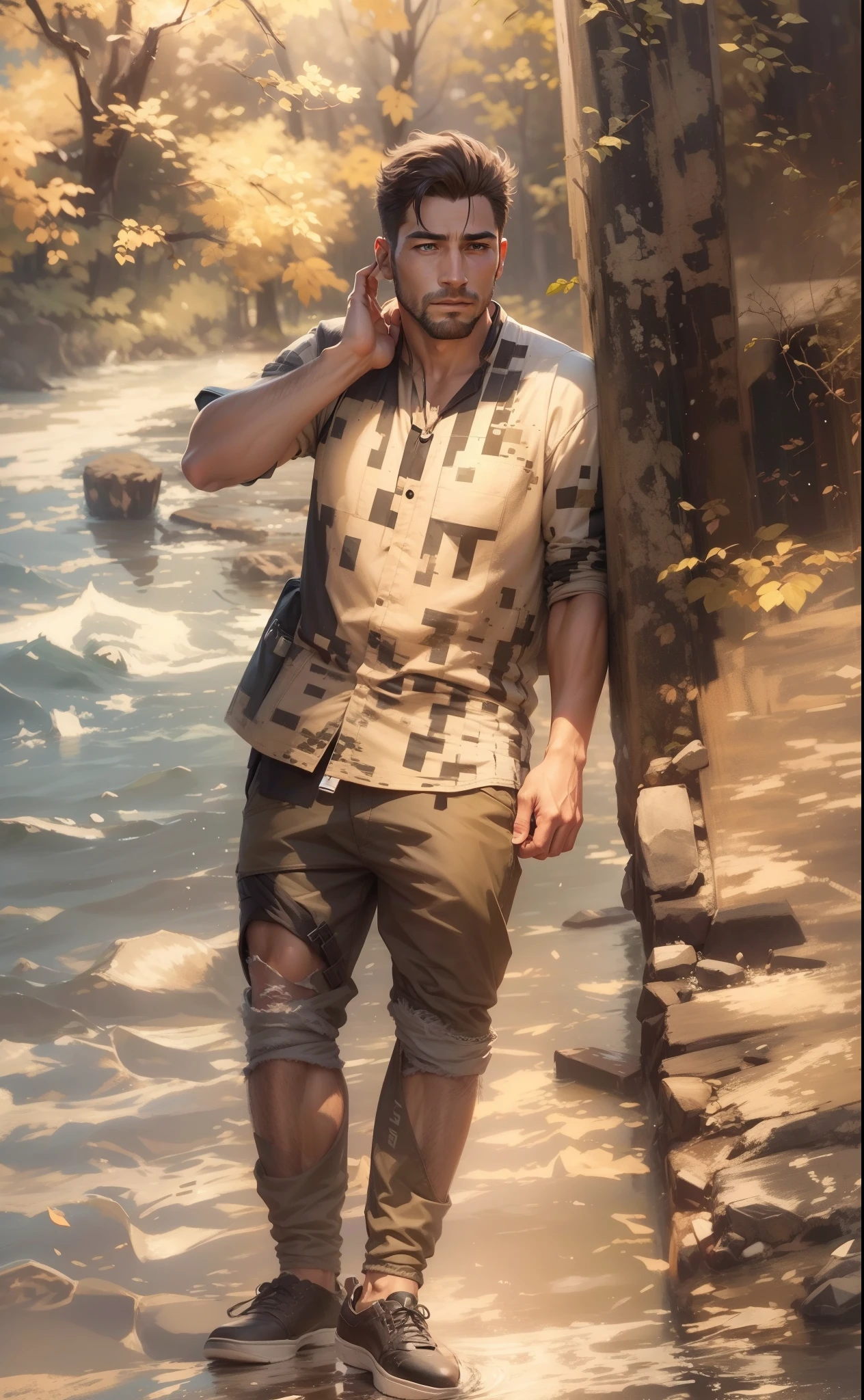 Realistic face animated male