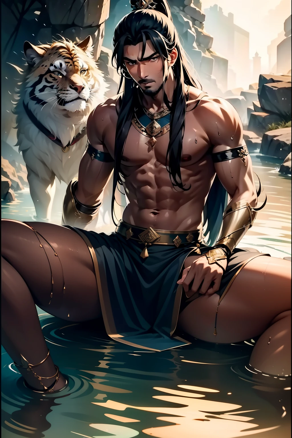Chapter 3: The quest for identity
Driven by curiosity, Simhabahu ventures deep into the untamed wilderness, Trying to understand his dual nature and purpose.