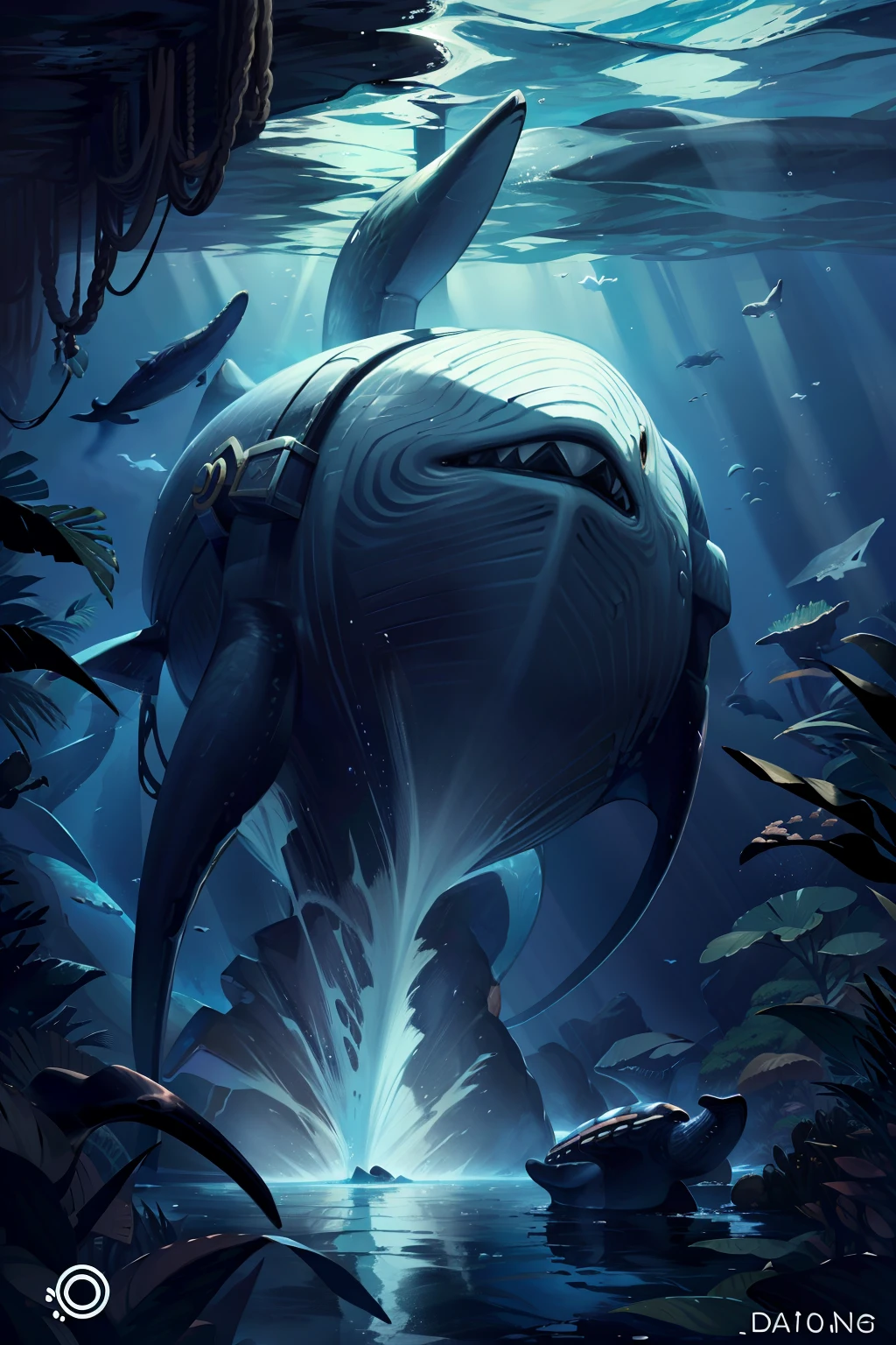 And giant whales in the deep sea