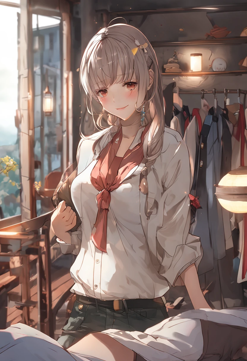 ​masterpiece、top-quality、realisitic、wall-paper、Official art、extremely details CG、Original:、realisitic、ultra-detailliert、hight resolution、ultra-detailliert,magnifica、finely detail、lighting like a movie、cute little、独奏、Beautiful detailed sky、intersection、sitting on、date、(blush of the nose)、(A smile:1.1)、large full breasts、seducting smile、large aparture、profetional lighting、Sony A7R4、Zessie 50mm f1.8、
medium breasts⁩、Beautiful Detail Eye、(shirt with collar:1.1)、a bow tie、fullnude、(long:1.2)、Floating hair high definition CG Unity 8K wallpaper, Best Quality, Ultra-detailed, masutepiece, Realistic, photographrealistic, extremely detailed cute girl, 30-years old, college aged, Large breasts, blush, Parted lips,,, inside of a car , , Open legs , Half body shot , Parted bangs、Perfect full nudity、Smiling happily、Lower body up、Very bold pose