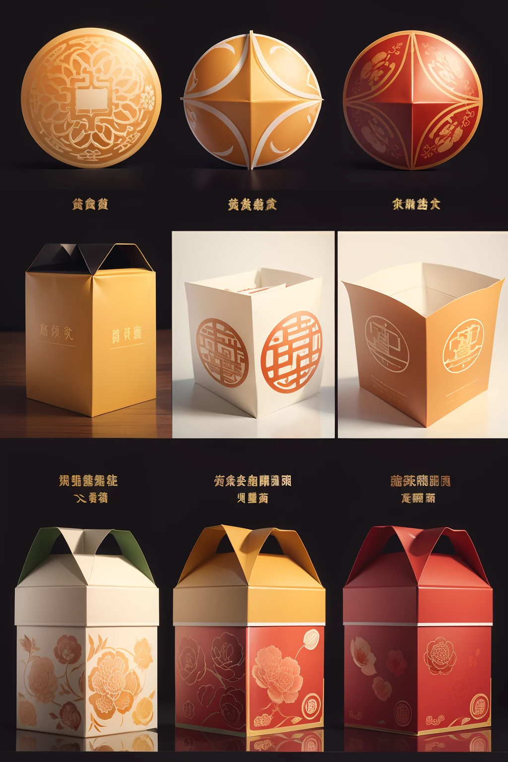 Pastry packaging, fresh color matching, Chinese style