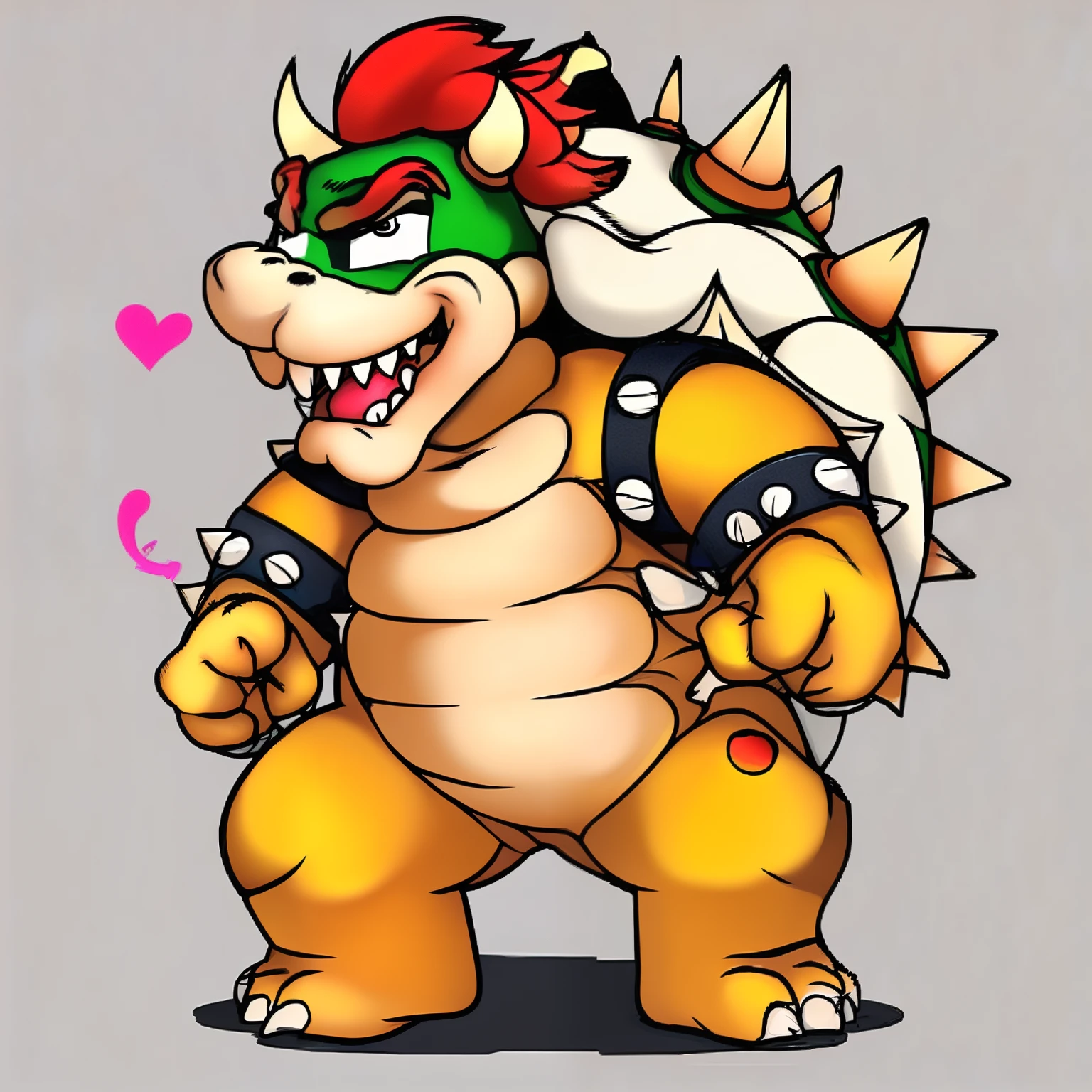 (2D illustration of Bowser) | (Detailed and vibrant artwork of Bowser) | (Dynamic pose, intense facial expression) | (Fiery background, glowing eyes) | (Impressive shading and highlighting) | (High-quality, professional-level artwork) | (Artist's unique interpretation of Bowser) | (Captivating and visually stunning) | (No NSFW content) | (No low-resolution or pixelated artwork)