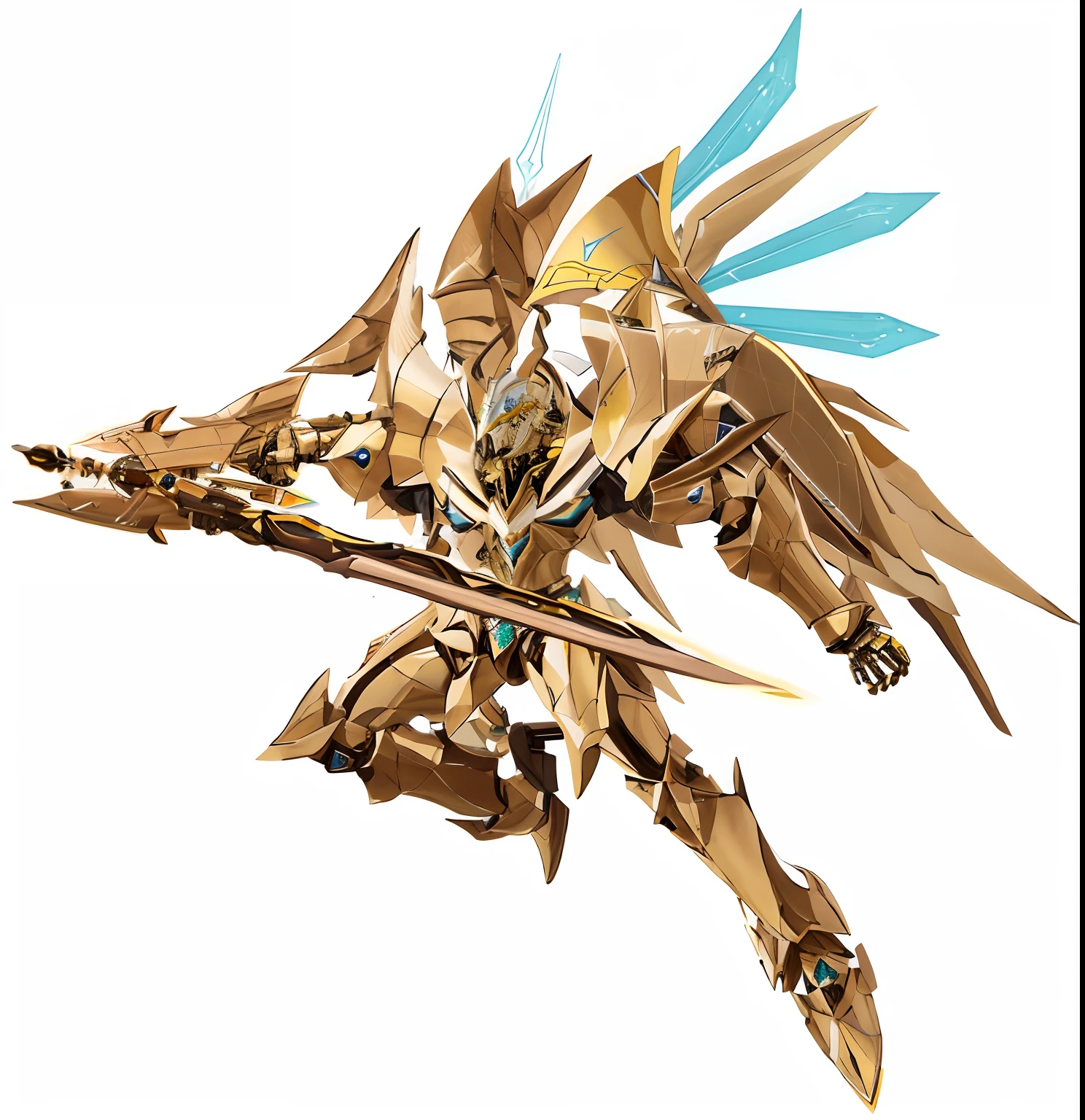 Un primer plano de un robot dorado con una espada y alas, Golden Paladin, Dios griego en estilo mecha, Armadura dorada angelical, Armadura dorada, Paladin Golden Armor, Armadura pesada de oro. dramatic, Armadura de oro, Elegante armadura dorada, Armadura dorada, Armadura dorada usando, Armadura de oro, Armadura brillante dorada y cobriza, Armadura dorada pesada, Armadura dorada con diamantes