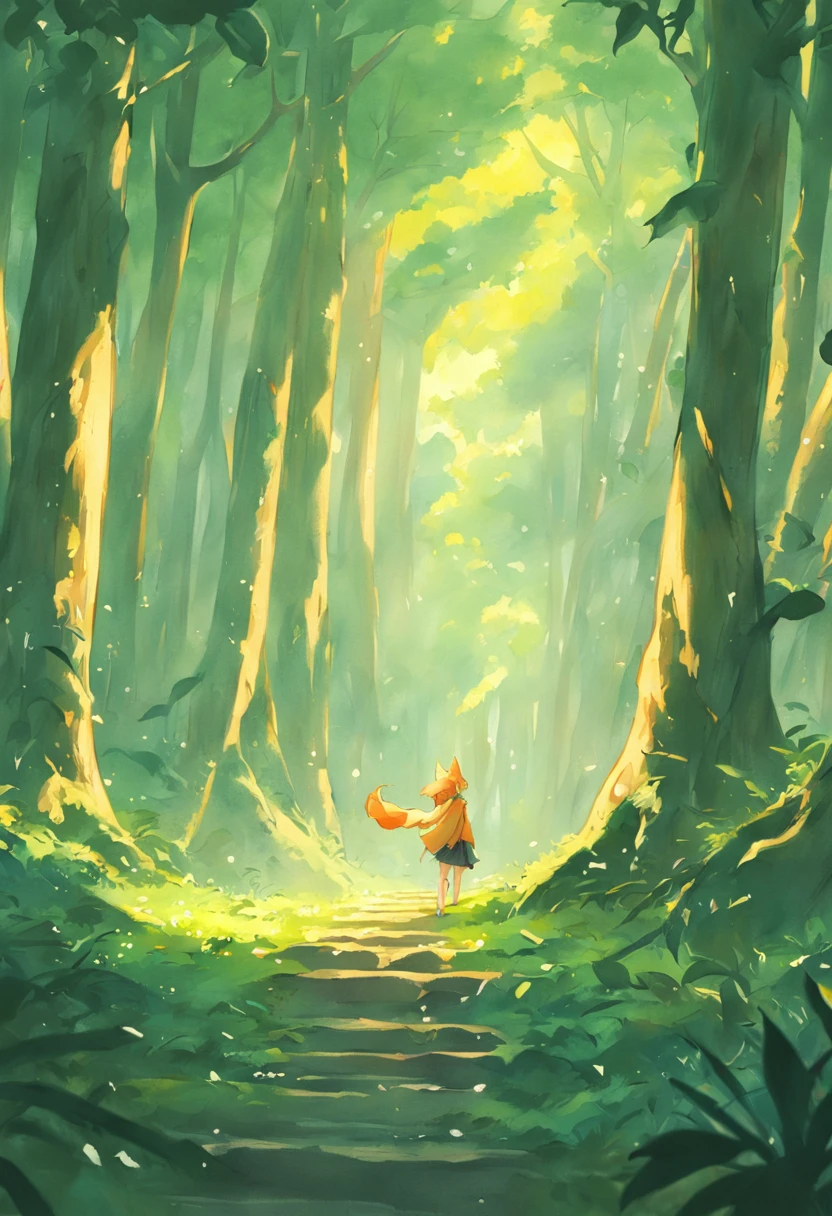 havia uma raposa na foresta, raposa feliz, pintura SNES
