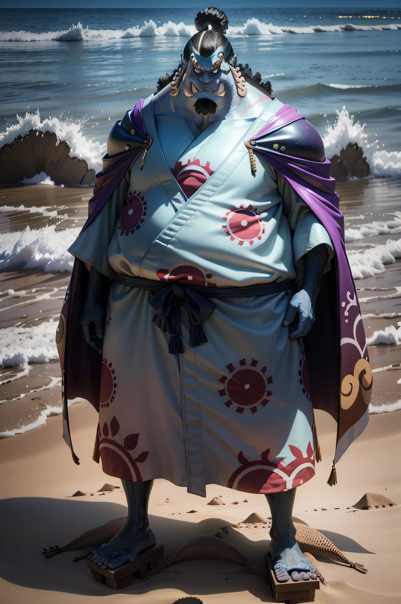 man (jinbei) standing in beach