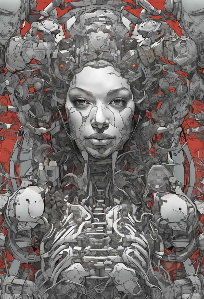 Rocky Balboa, boxer, Wire cybernetics implants, Adrian Gainey Esso Andrews' style Jenny Savile, The surrealist dark art of James Jean Gaoto Yamamoto and Bri Sienkiewicz, trending on artstationh, Sharp focus, studio photo, Intricate details, Highly detailed, by Greg Rutkowski, intricate face details, TM Ninja, TM Samurai, Poster style, pictogram, Vibrant, colorful, vectorstyle, Digital art, 4K, Intricate details, big breasts enchanting, Professional manufacturing, Beautiful vector illustration, 12k resolution, 。.3D, All characters in detailed full body, Highly detailed, vibrant, Ultra high quality, hyper photorealism, Photorealism, rendering by octane]