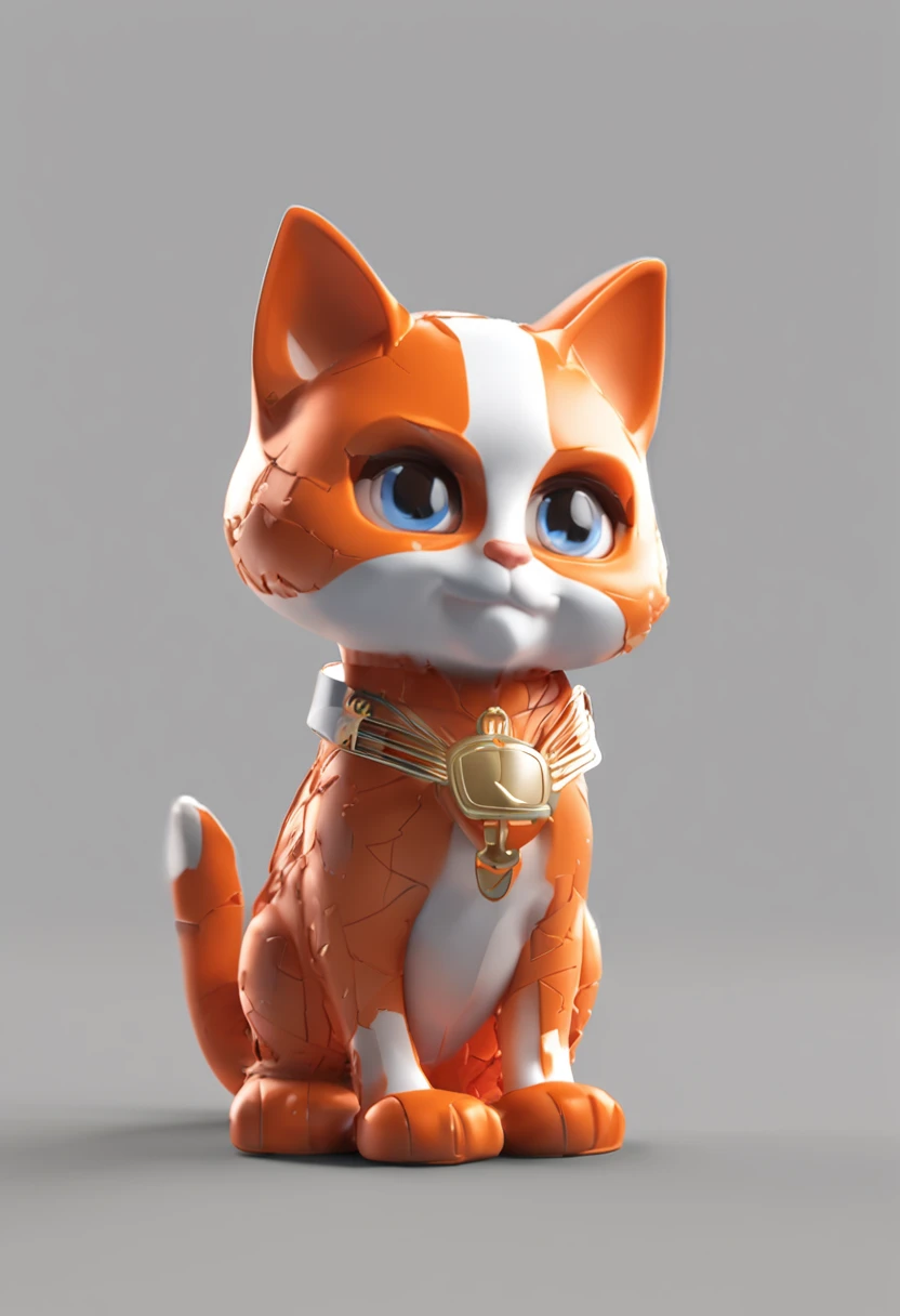 Cartoon toys for cats，blindbox，C4D，。.。.3D,k hd，high qulity，rich details​，Orange colors，white colors，（Disney  style：2），Avatar style，pixar-style