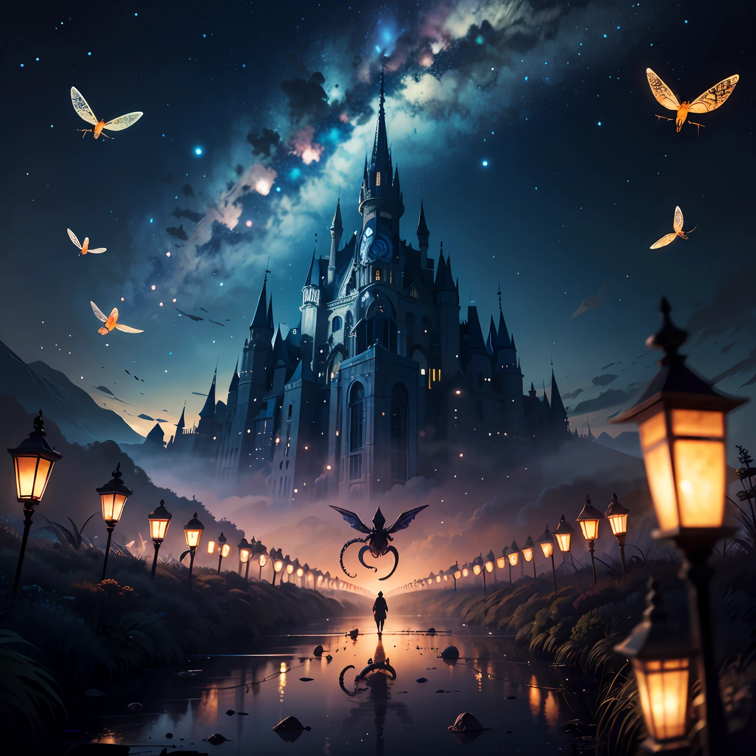 、(masterpiece:1.2、hightquality)、(pixiv:1.4)、volume illumination、Lots of spiders、
Landscape of many dragonflies flying around in the sky、High contrast, Detailed description, masutepiece, Ultra High Quality, Absolutely,