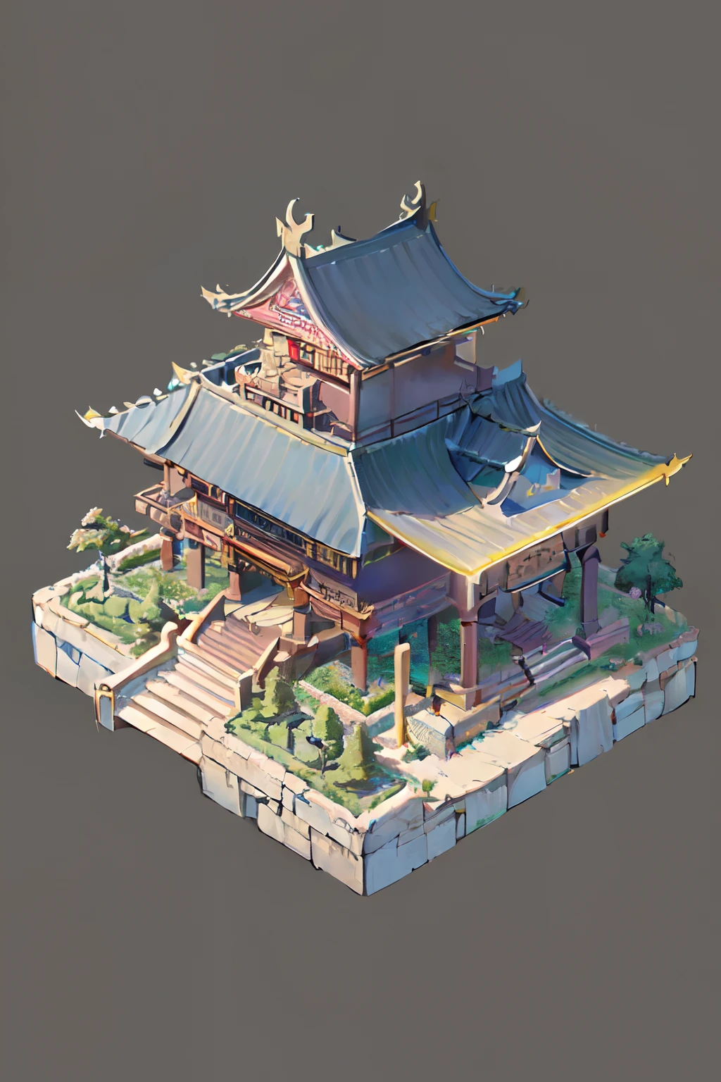 [:(black background:1.5):40],(isometric:1.5), (masterpiece, top quality, best quality, official art, beautiful and aesthetic:1.2),(16k, best quality, masterpiece:1.2),architecture,  east asian architecture, (simple background:1.5), scenery, no humans, stairs, building, wall, doorstep buildings, stairs, Chinese architecture,(dark night:1.5)