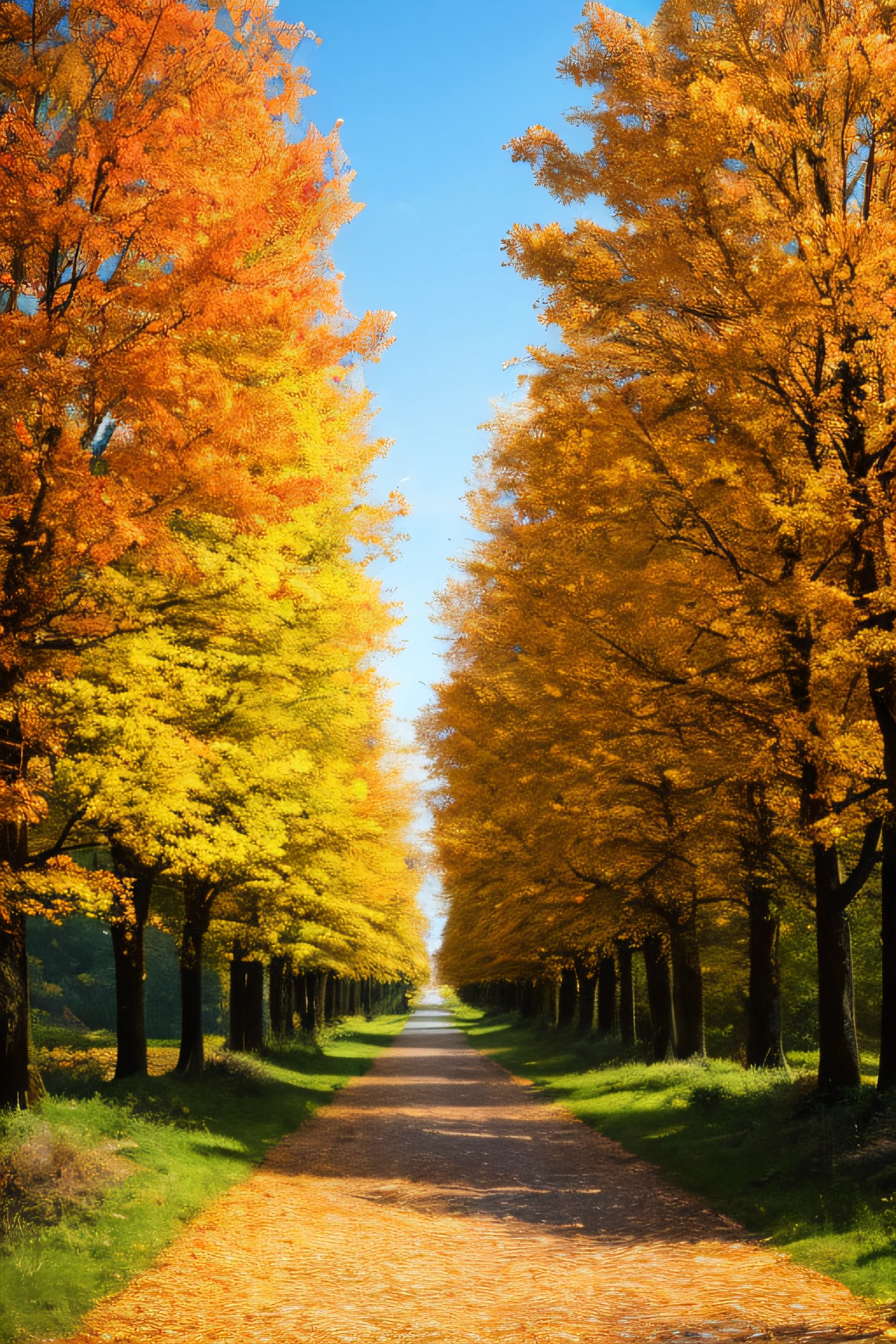 Masterpiece, Best quality, High quality, Extremely detailed Cg Unity 8K wallpaper,landscape with texture ,A place with lots of leaves and autumn colors on the ground,award winning photography, Bokeh, Depth of field, hdr, full bloom, color difference ,Photorealistic,Extremely detailed, trending on artstationh, trending on CGSociety, Intricate, High detail, Dramatic, art by midjourney