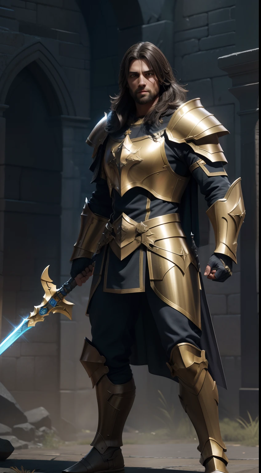 paladin, shield, holy spear, monkey, holy light, masterpiece, 3d render, high quality, high detailed, epic, dynamic effect, specular lighting, hdr, 8k full body picture quality, nanite raytraced, 8k resolution, intricate, dramatic, best quality, ultra high res, illustration, rich colors and exaggerated shapes