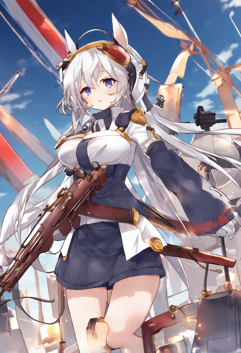 Kantai collection style, azur lane style, anime moe art style, Artistic cover, kantai collection arcade, kancolle, zerochan art, (Anime girl), from girls frontline, Smooth anime CG art, High Quality Anime Art Style, A scene from the《azur lane》videogame，Masterpiece, Best quality, 1girll