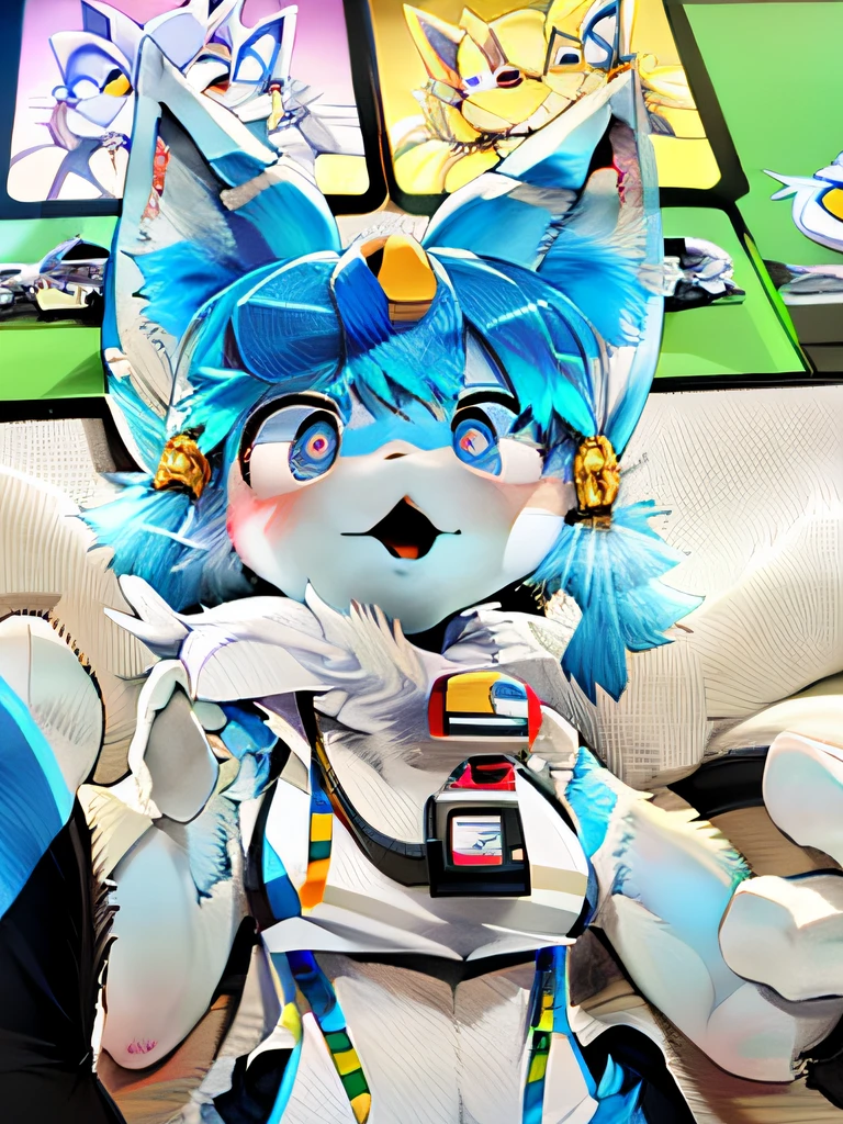 Someone is taking a picture of a stuffed animal with a camera, fur set, fur set!!!!, Furry character, fursona!!!!, furry paws furry, furry fursona, Furry anime, fursona, krystal from star fox, kemonomimi, cute furry needs your help, furry convention, female fursona, the furry fursuit is running, sfv, macro furry, SFW version