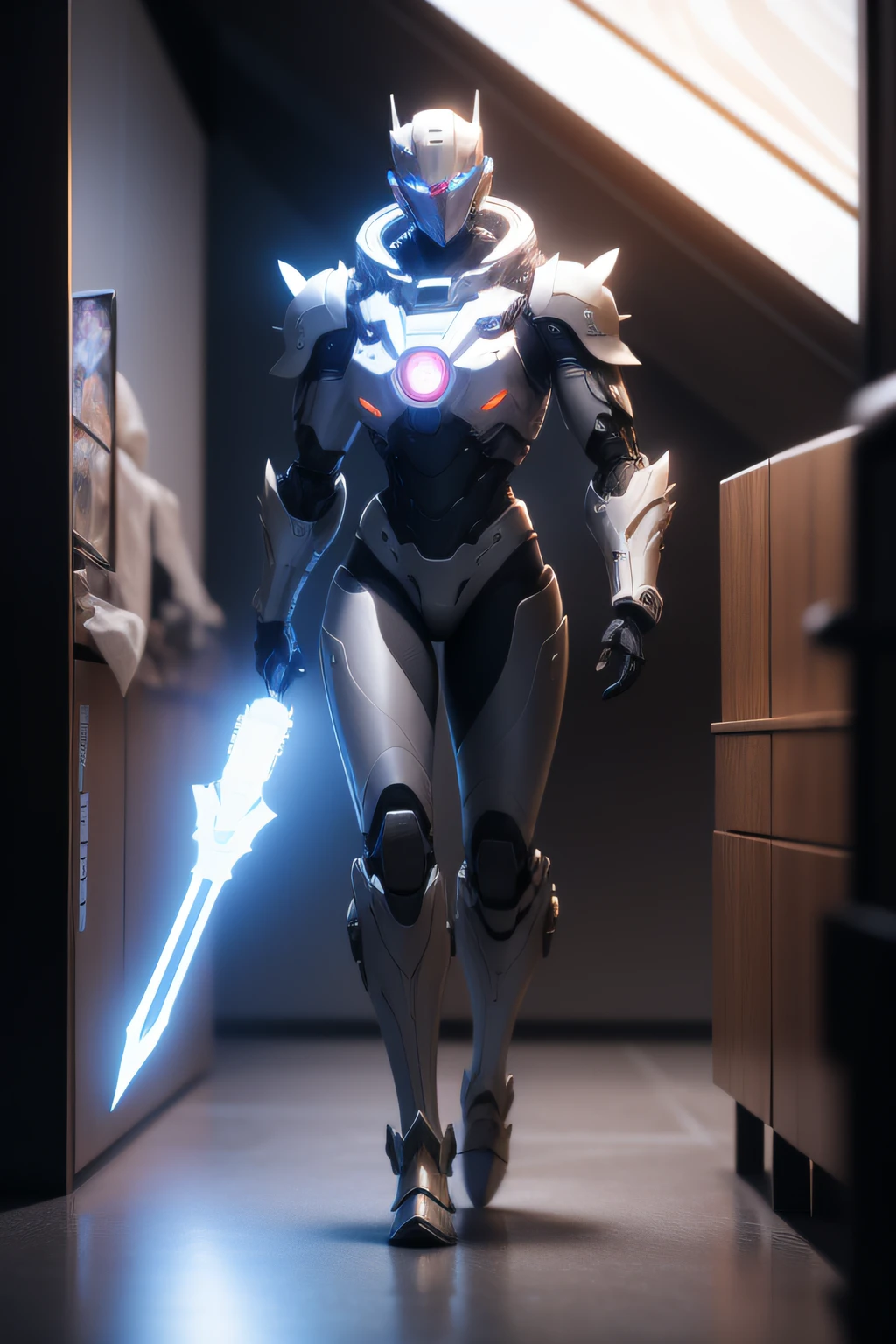 Cyborg colorful appearance,Posture movements are fully standing,Face real people,V-shaped face,steel armor,Steel box,Shoulder weapons,Hyper-detailed machinery,high detailed armor,full legs,mid hair,LED light on the fuselage,G-cup,Chest cleansing,White face,metal gears,Solid,High detail machinery,Neon neck light,nier:autofellatio,alita,Blame the robot,Ghost in the Shell,Evangelion,Movie Science Fiction Robot Wars,。.ai,Matrix Sentinel,Full body steel,Realist armor,space backdrop,Full photo,Smooth 3D rendering,High hue and high saturation,space backdrop, Atmospheric, Ultra photo realsisim, 8K, Epic composition, Cinematic, rendering by octane, Deviant-art, Flickr,Model high polygon,rendered in enscape, Breath of The Wild, 4K detail post-processing, art  stations, rendering by octane,cinema4d, Unreal Engine 5,The visual effects are realistic,3D high megapoly realistic 3D , High spotlight, low-contrast, High- sharpness, facial-symmetry, voluminetric lighting,transparent glass texture, Glows in high detail, white backgrounid, industrial design, studio lit, C4D, OC renderer, Clean shadows, 4K