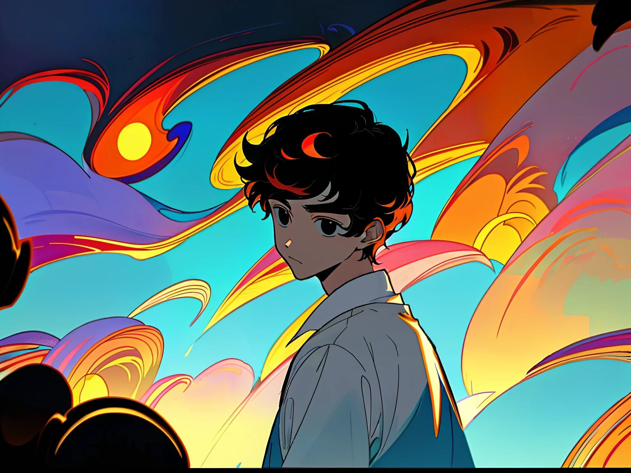 ((masterpiece)),(((best quality))),(character design sheet,Same role,frontage,Lateral face,on back),illustration,1 boy,Hair color,By bangs,hairstyle fax,Eyes,The environment changes,hairstyle fax,Pose Zi too,ember,Shirt Shangyi,As estrelas,charturnbetalora,(simplebackground,white backgrounid:1.3),--6 Black hair and black eyes