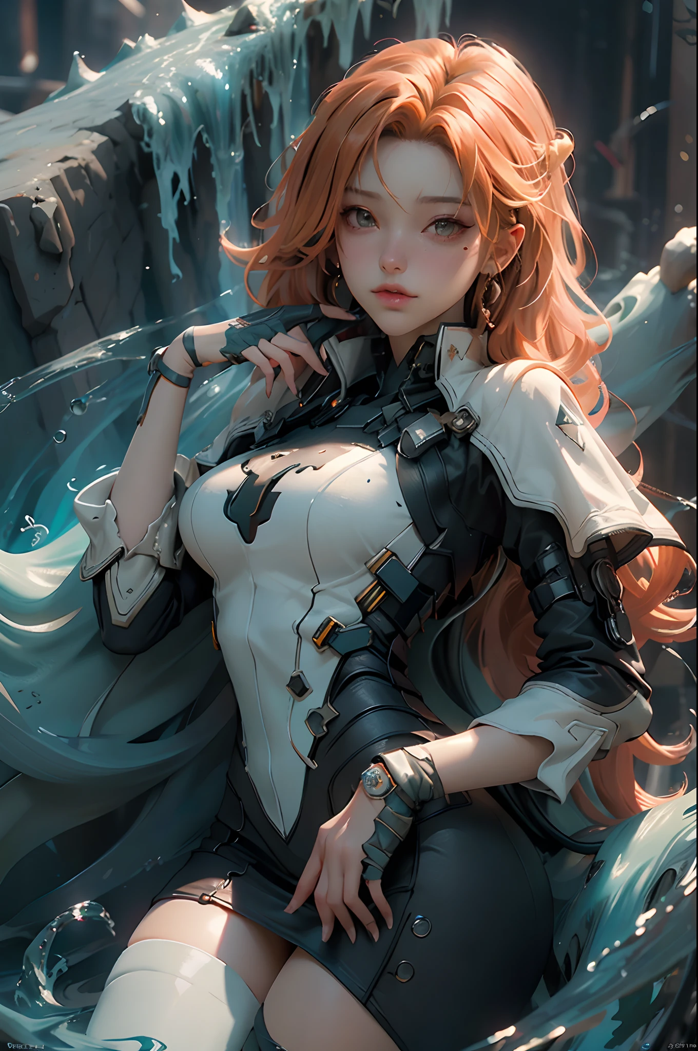 ((Best quality)), ((masterpiece)), (detailed:1.4), 3D, an image of a beautiful cyberpunk female,HDR (High Dynamic Range),Ray Tracing,NVIDIA RTX,Super-Resolution,Unreal 5,Subsurface scattering,PBR Texturing,Post-processing,Anisotropic Filtering,Depth-of-field,Maximum clarity and sharpness,Multi-layered textures,Albedo and Specular maps,Surface shading,Accurate simulation of light-material interaction,Perfect proportions,Octane Render,Two-tone lighting,Wide aperture,Low ISO,White balance,Rule of thirds,8K RAW,Masterpiece, best quality, (8k very detailed CG unit wallpaper) (best quality), (best illustration), (best shading) a golden sea wave, bright orange aol sunset through the wave, golden water drops flying, (:1. 6),