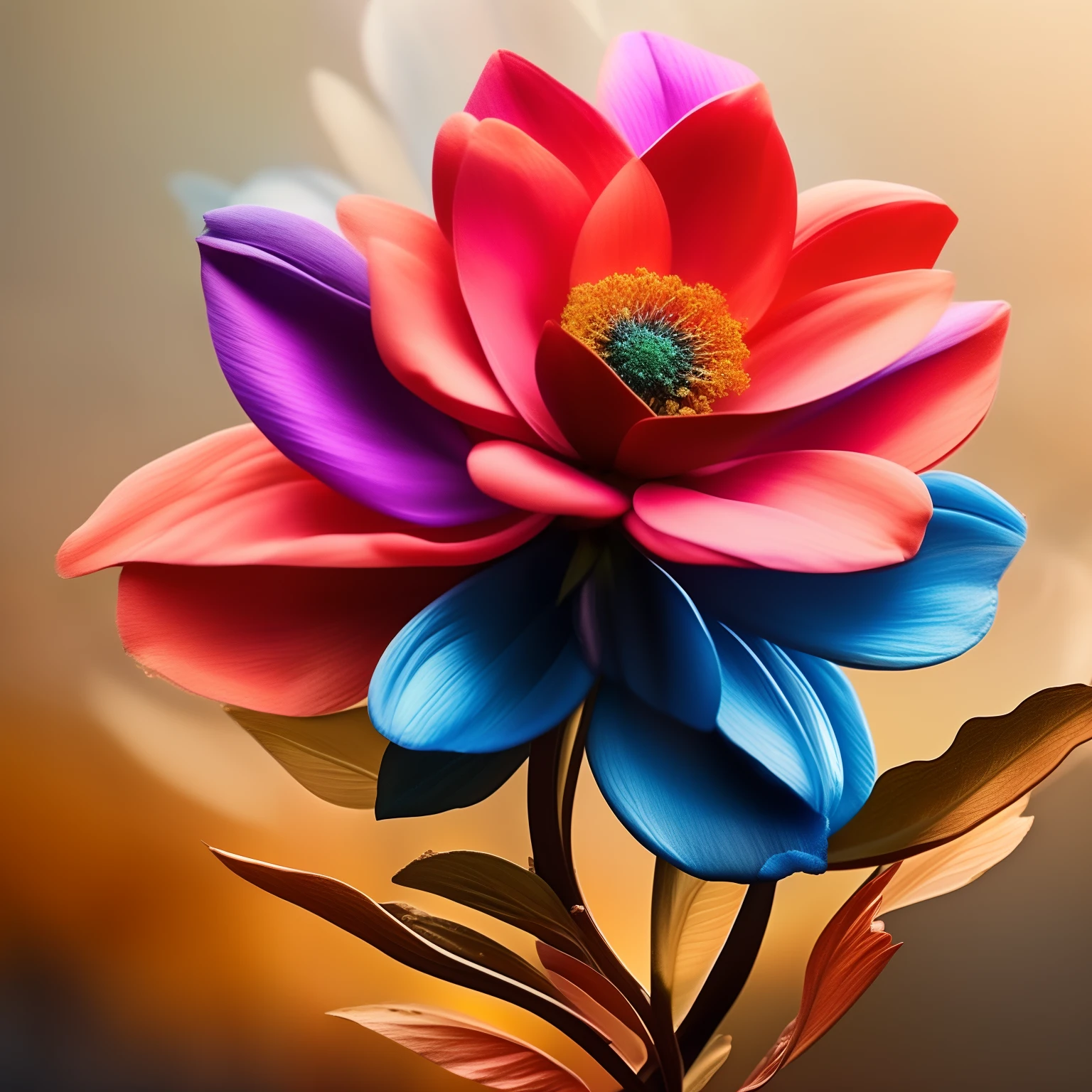 a stylized flower with multiple elements, Elemental Flowers