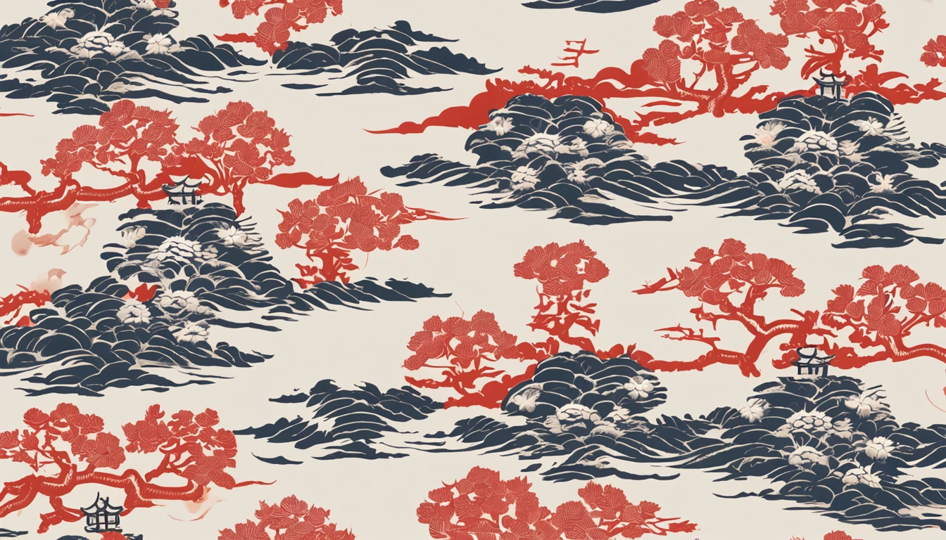 "Envision an enchanting wallpaper pattern composed of a rhythmic arrangement of iconic Japanese symbols, each adding a layer of cultural depth and significance.
The delicate sakura blossom, symbolizing renewal and fleeting beauty, is interspersed among intricate '卍' (manji) symbols, representing harmony, eternity, and the cycle of life.
Mystical 'Dragon' (ryu) dragons coil gracefully amidst swirling clouds, embodying power, transformation, and protection. The torii gate stands resolute, marking the transition from the secular to the sacred.
Elegant kanji characters '愛' (ai) for love, 'Courage' (yuuki) for courage, and 'Peace' (heiwa) for peace, seamlessly integrate into the design, adding profound meaning.
A tranquil pond reflects the moon's serene glow, adorned with '鶴' (tsuru) cranes, symbols of longevity and good fortune. Beneath the surface, 'Sea' (umi) waves ebb and flow, representing life's constant changes.
Bamboo shoots, a representation of resilience and growth, rise gracefully amid the composition. Lanterns sway gently, casting warm illumination and symbolizing guidance.
The color palette harmonizes deep indigos, tranquil blues, and soft whites, creating a sense of serenity and reverence. This intricate wallpaper pattern is a visual journey through the layers of Japanese symbolism, inviting you to immerse yourself in their wisdom and beauty."