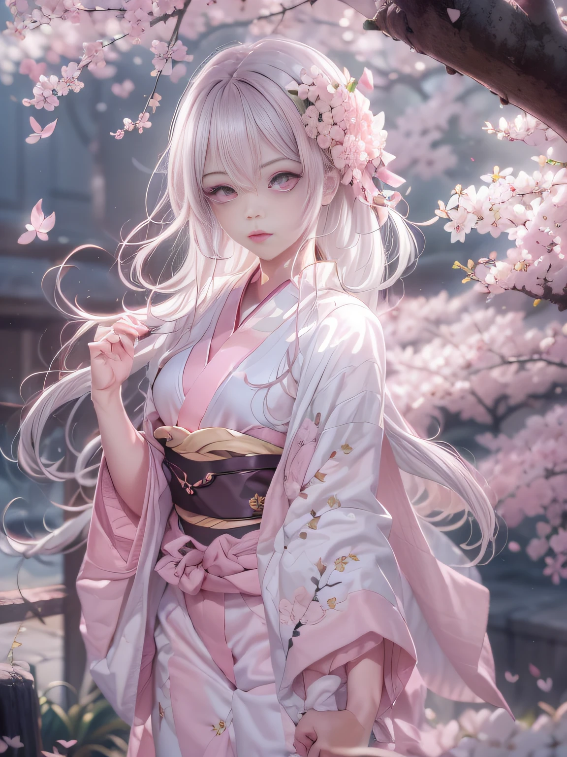 (RAW Photos:1.2), (Realistic), Beautiful detailed girl, Very detailed eyes and face, Fine and beautiful eyes, Large file size, High resolution, Very detailed, highest quality, [Tabletop:1.6], shape, Very detailed, The finer details, highest quality, 8k wallpaper, Cinema Lighting, 15-year-old Japan junior high school student, Cherry Blossom Fairy, Japan&#39;s urban centers, Shooting cherry blossom storms from the palm of your hand, In underwear, A light pink bra is visible, Pale pink panties are visible, Cherry blossom snowstorm falls on the city, Because I&#39;m Slim, Immature body, Young Face, , Underwear is exposed, Cherry Blossom Fairyとなった女子中学生, Young junior high school girl
