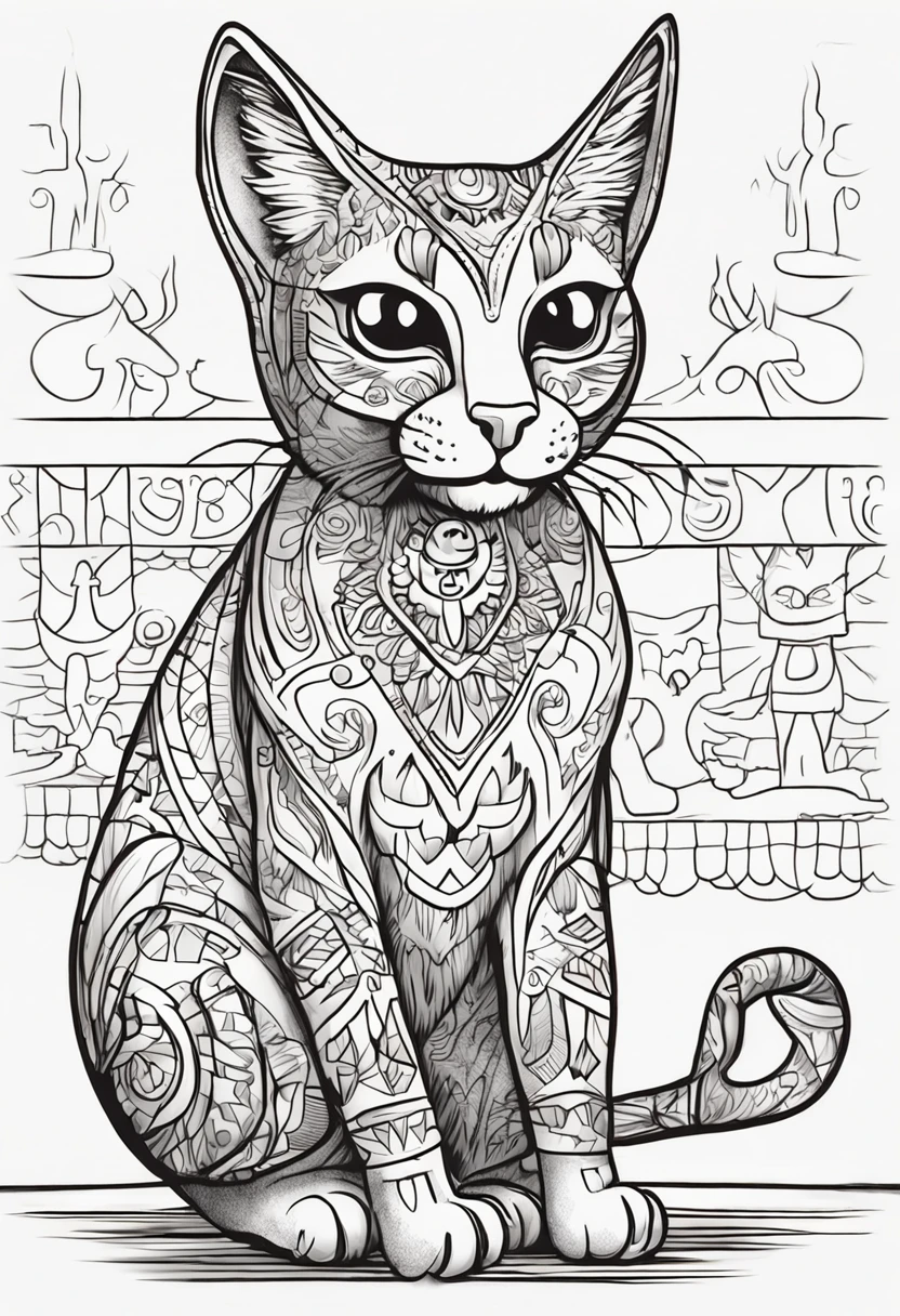 B/w Sketch art for children coloring book page,Kids coloring pages, colorido vintage Pintura de gatos, Breed cats, sob muros de uma cidade, Belos detalhes. Egyptian cat style, Salto, Sketch style, full-body animations (((((fundo Branco))))), Use only the outline, estilo dos desenhos animados, arte de linha, livro para colorir, Arte de linha limpa, fundo Branco, Sketch Style many of the Buttons watercolor style Sketch Sketch