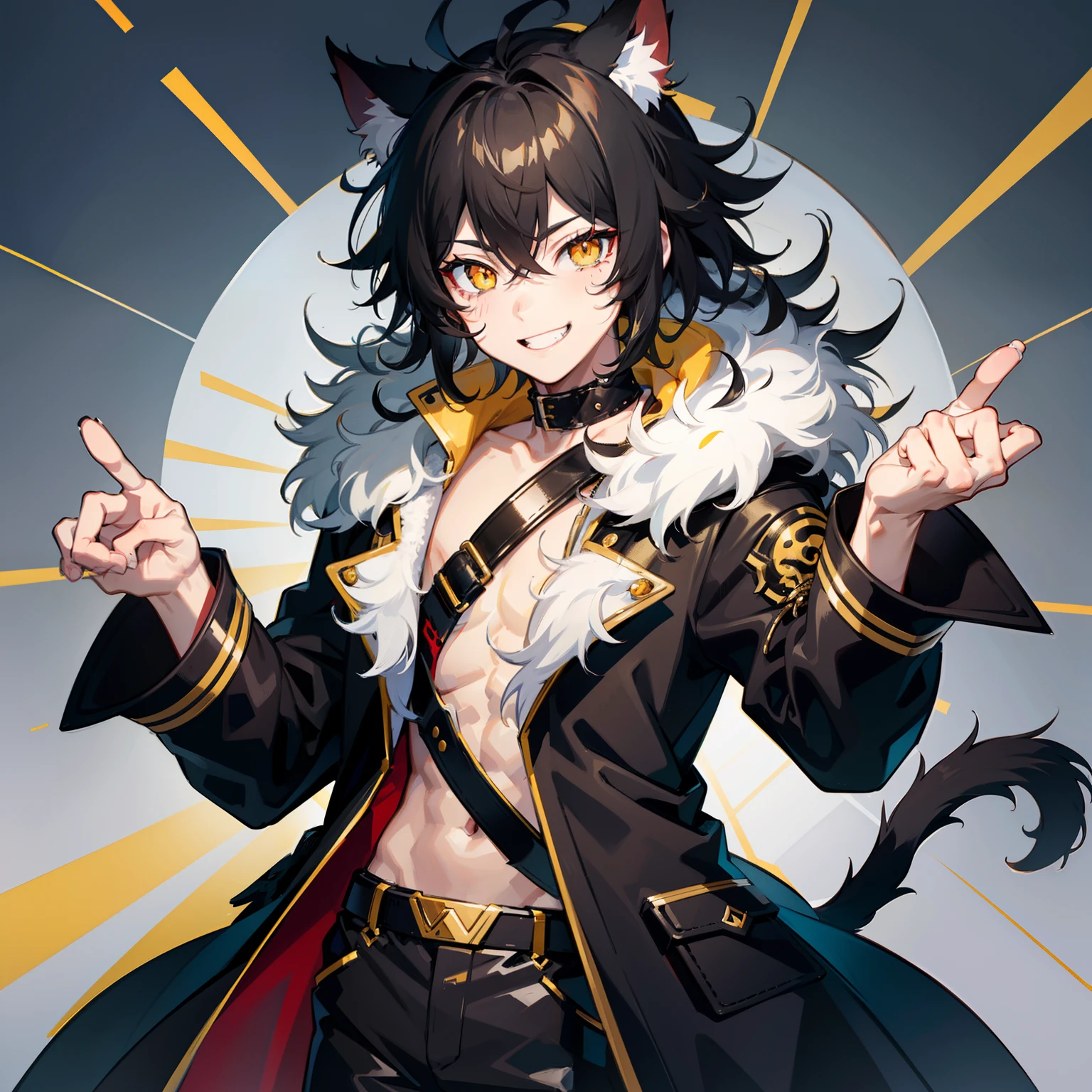 1furry male, full body, solo, long hair, looking at viewer, blush, simple background, white background, black eyes,
volume light, best shadow,cinematic lighting, Depth of field, dynamic angle, wires, (damaged, amputee, mechanical parts, severed hand, android, mechabare),