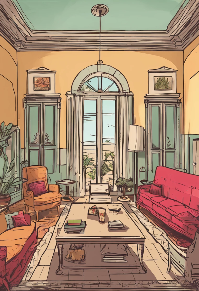 Imagina una escena reconfortante basada en la imagen proporcionada: una sala de terapia impregnada de serenidad. Describes the layout of the room, los colores que predominan, and how the calm environment is reflected in the interaction between therapist and patient. Create a sense of calm and confidence as you describe the conversation and dynamic between these two people in search of emotional well-being.."