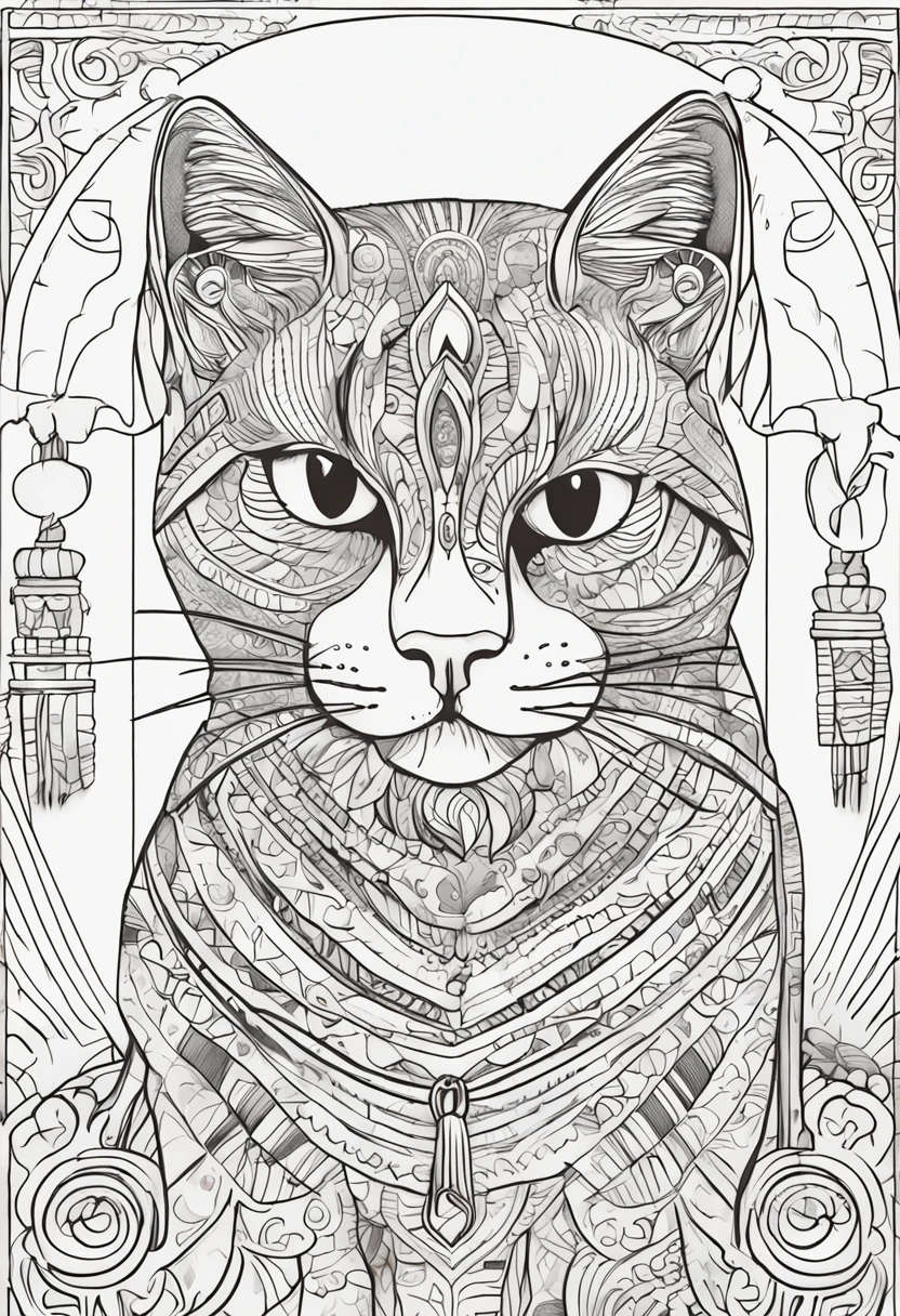 B/w Sketch Art for Kids coloring book page for coloring, Kids coloring pages, Pintura colorida do gato vintage, Cat breed, sob muros de uma cidade, belos detalhes. Egyptian cat style, Saltar, Sketch style, full-body animations (((((fundo branco))))), Use only the outline, estilo dos desenhos animados, arte de linha, livro para colorir, Arte de linha limpa, fundo branco, Sketch style many of the buttons watercolor style Sketch sketch