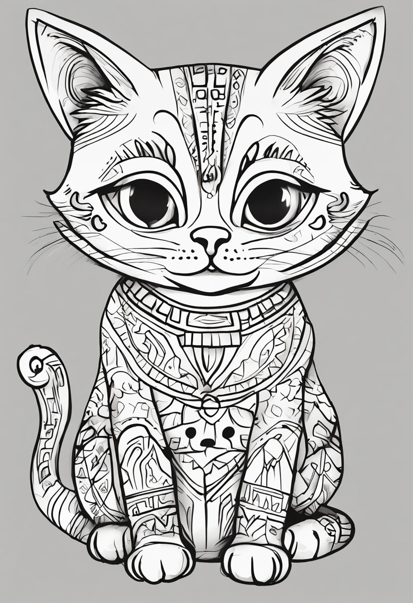 B/w Sketch Art for Kids coloring book page for coloring, linhas fortes, linhas em negrito, Kids coloring pages, Pintura colorida do gato vintage, Cat breed, sob muros de uma cidade, belos detalhes. Egyptian cat style, Saltar, Sketch style, full-body animations (((((fundo branco))))), Use only the outline, estilo dos desenhos animados, arte de linha, livro para colorir, Arte de linha limpa, fundo branco, Sketch style many of the buttons watercolor style Sketch sketch