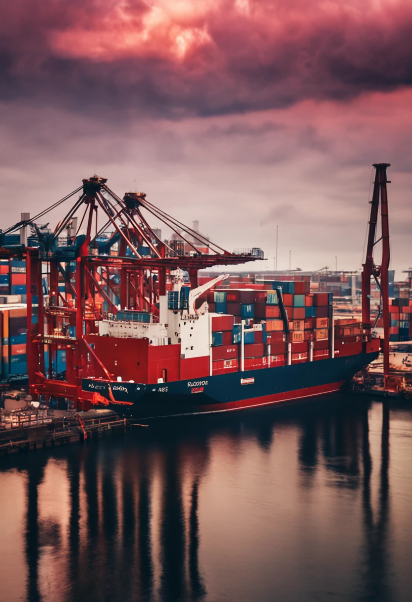 a cargo ship in dock