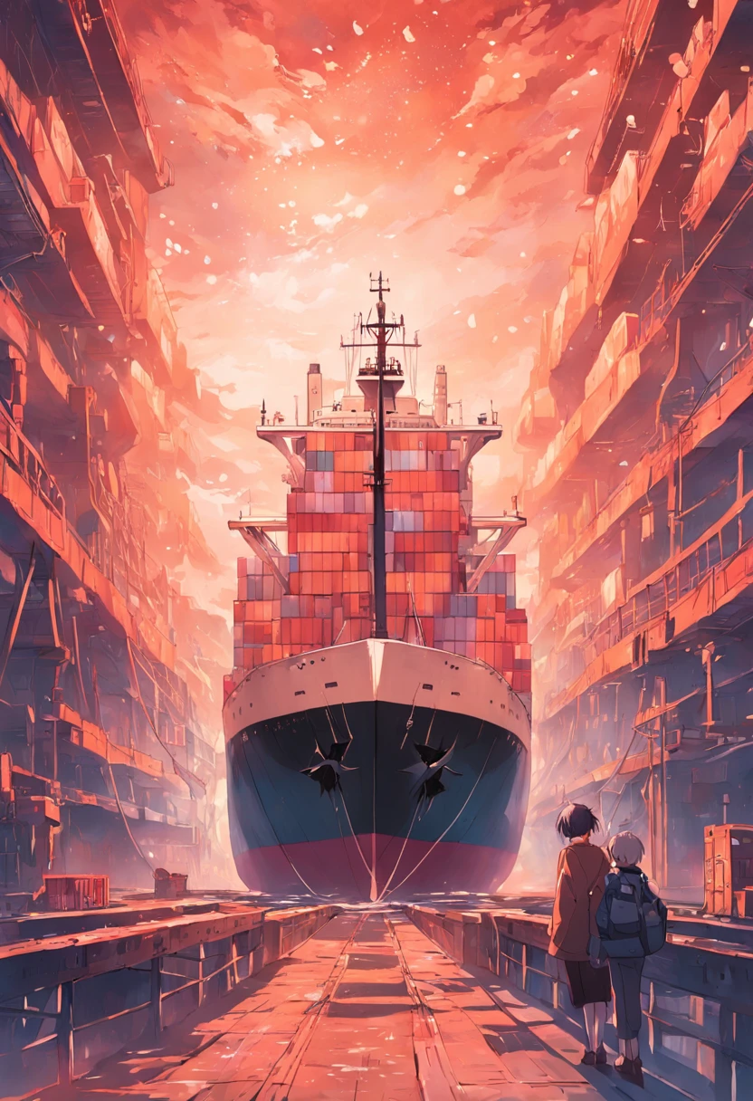 a cargo ship in dock
