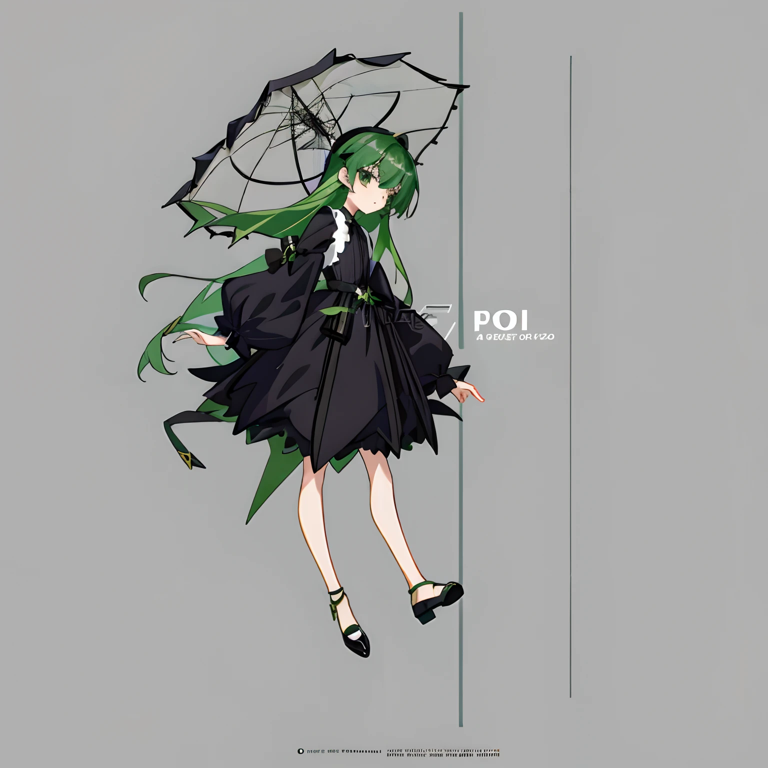 Anime girl in black dress with green hair and black shoes, anime full body illustration, Anime girl wearing black dress, full body portrait of a short!, li in dress, Flat anime style, anime moe art style, Full body illustration, 2D illustration, 2 d illustration, full body concept, 2 d anime style, 2 d style, [ Character design ]